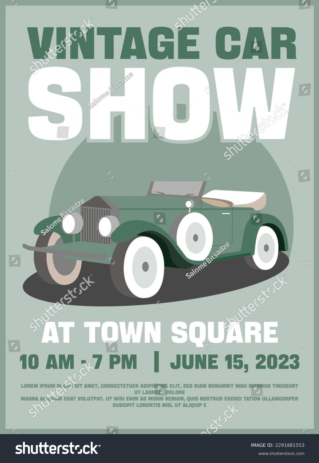 SVG of Vintage classic car show poster template. Vector illustration svg