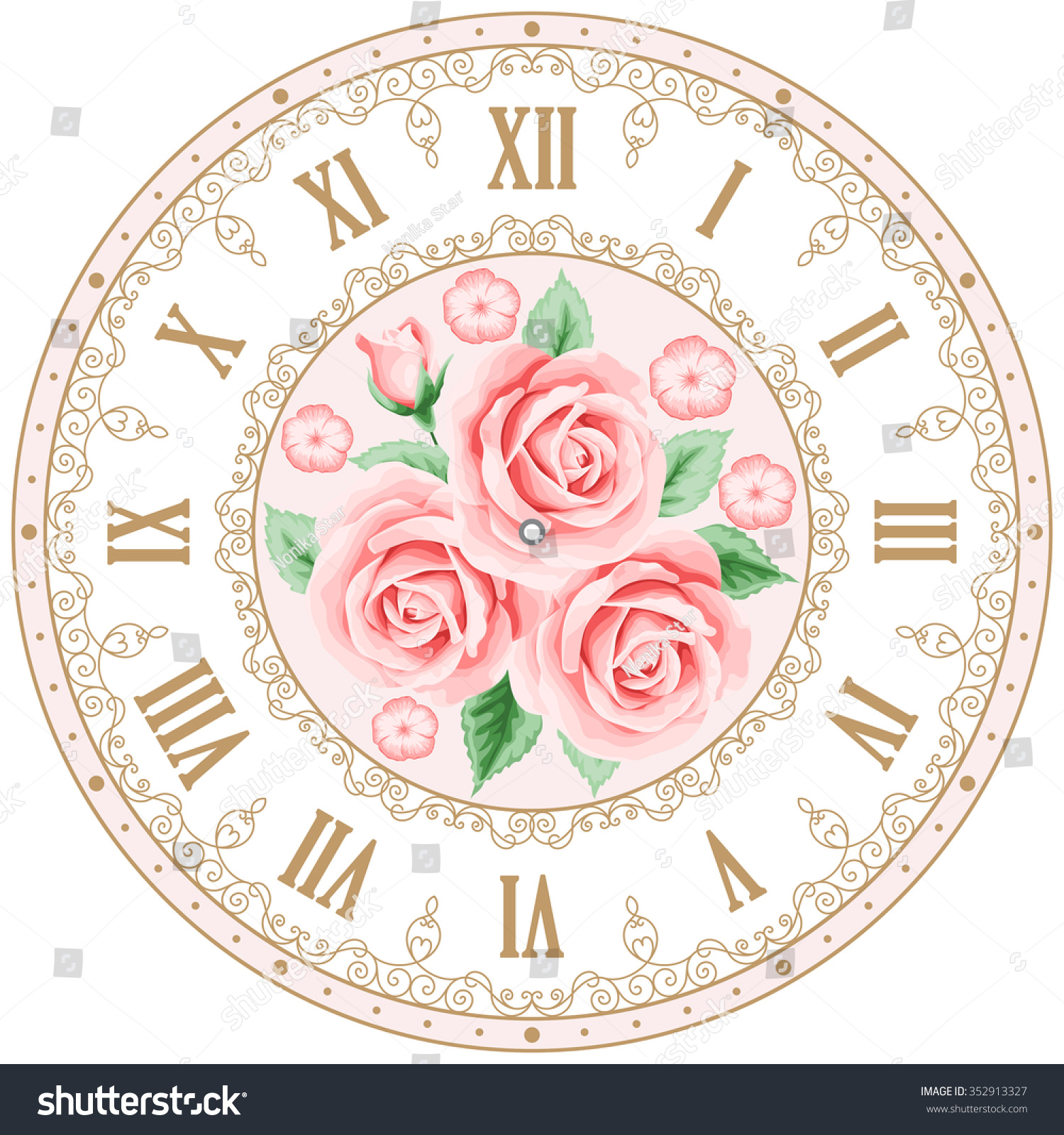 Shabby Chic Decor Comfortable High Top Canvas ShoesVintage Clock Face Roses Roman Numbers Antique Vintage Decorative for Women Girls，US 5 