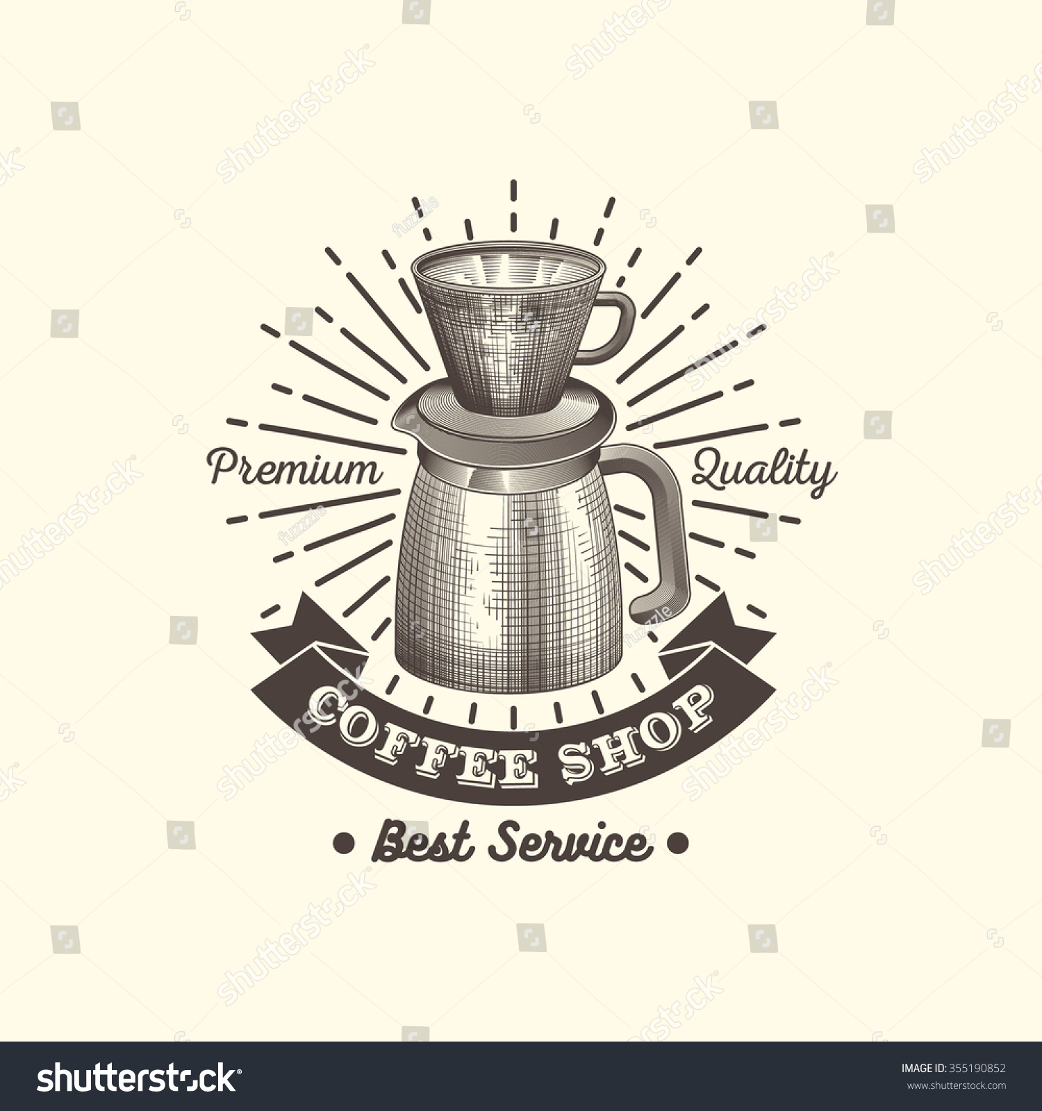 Vintage Coffee Badge Logo Stock Vector (Royalty Free) 355190852