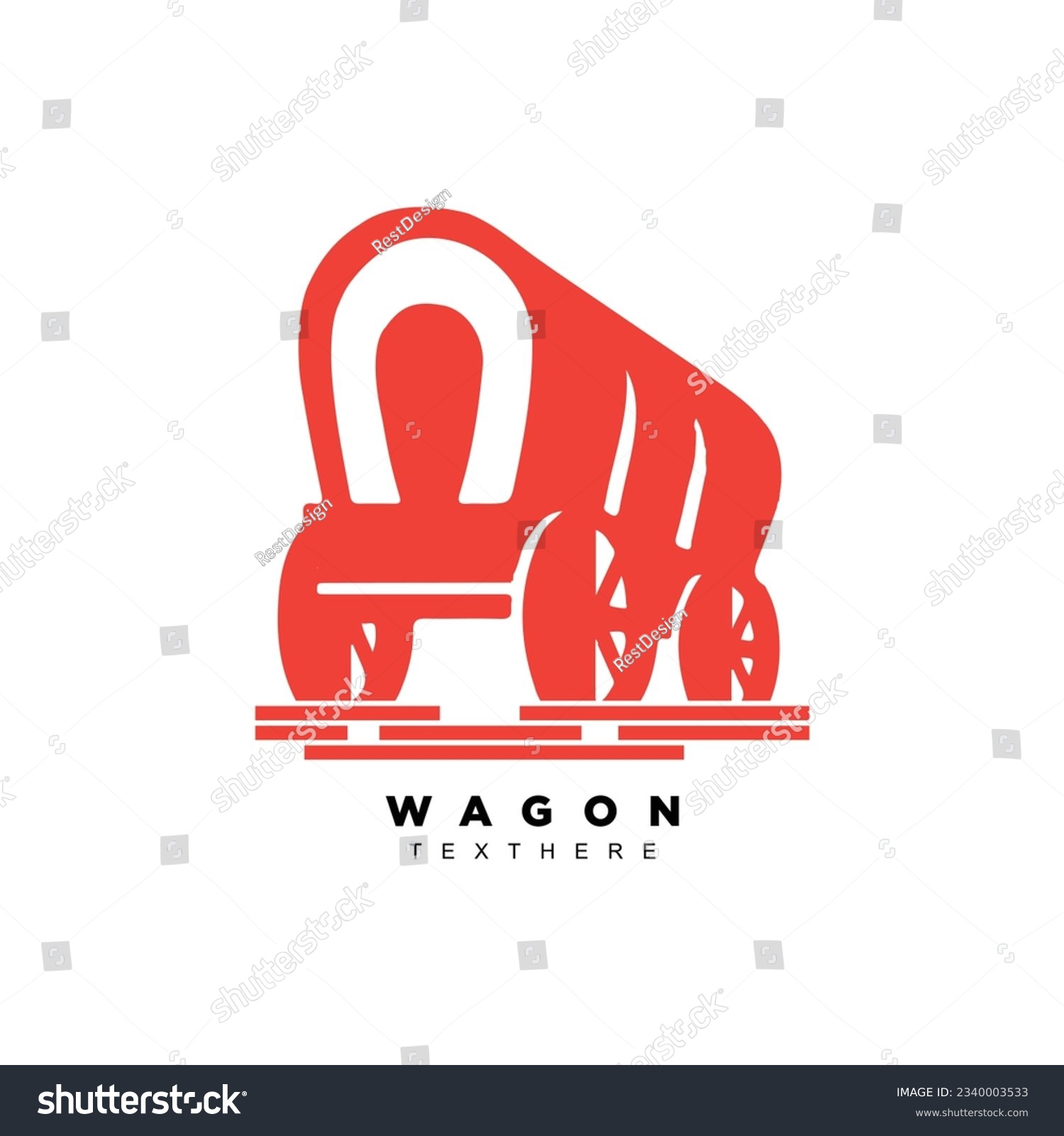 SVG of Vintage covered wagon traditional western transportation logo design vector svg