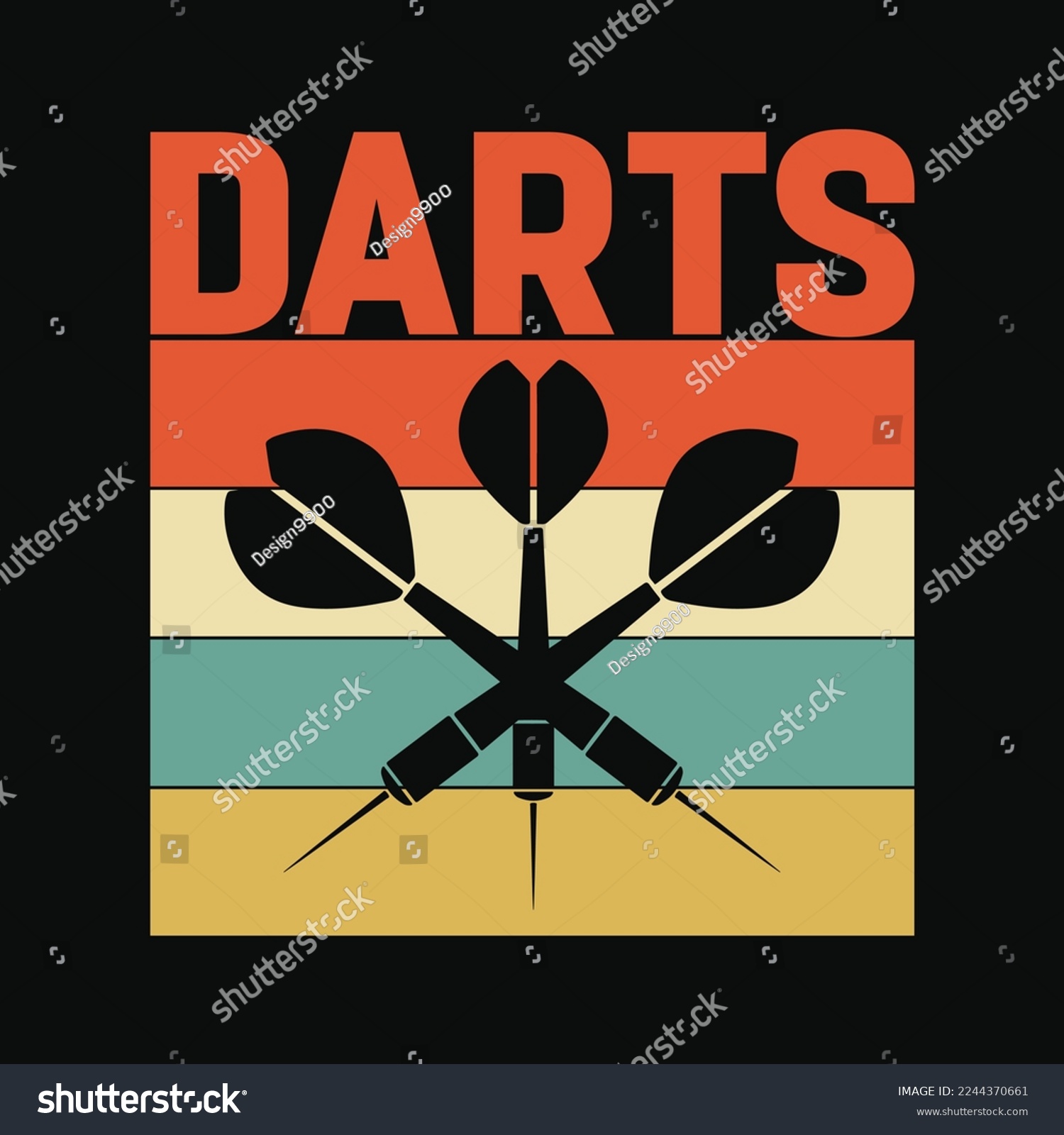 SVG of Vintage Darts Board Sports Bar funny t-shirt design svg