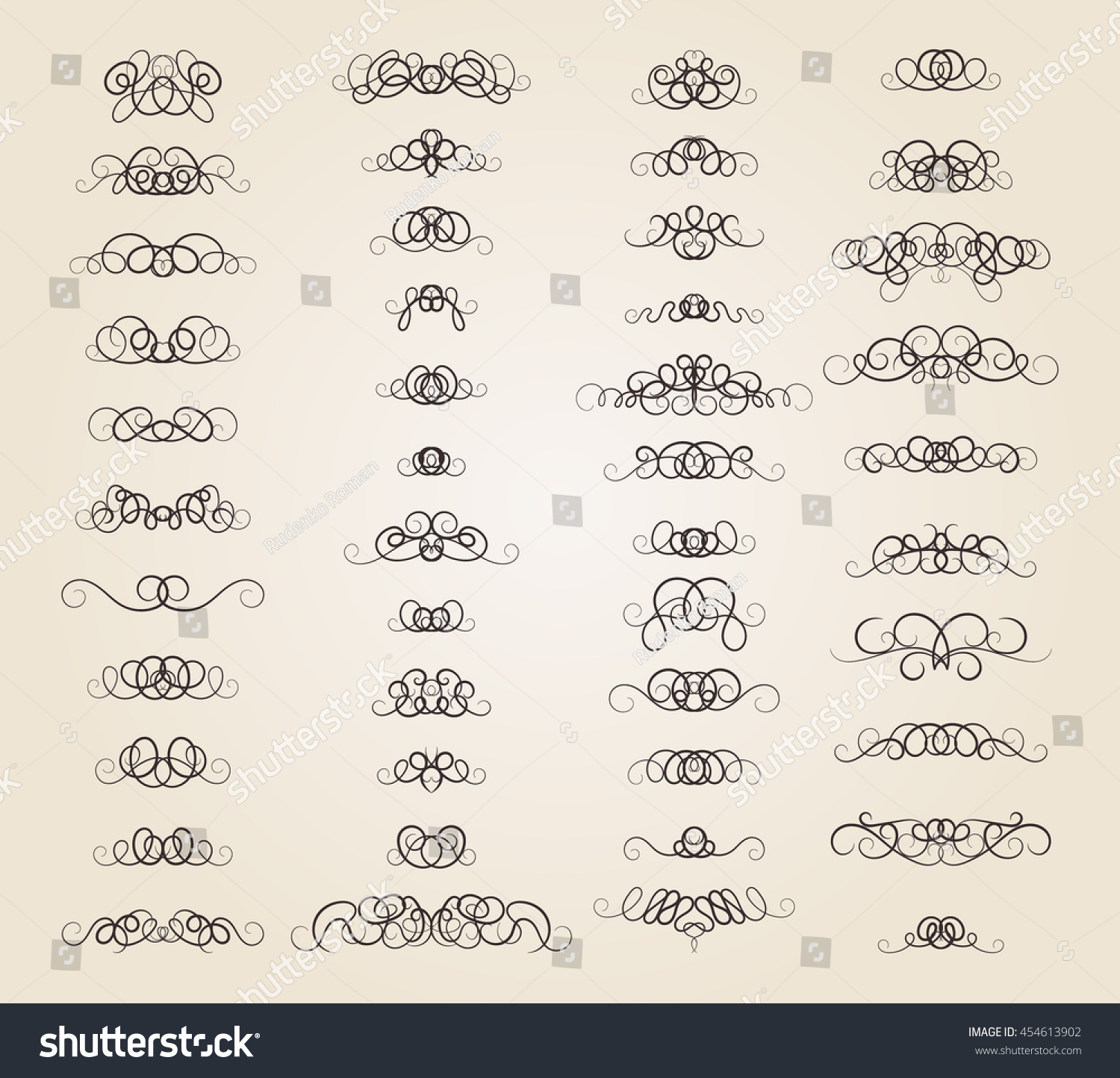 Vintage Decor Elements Wicker Lines Vector Stock Vector 454613902