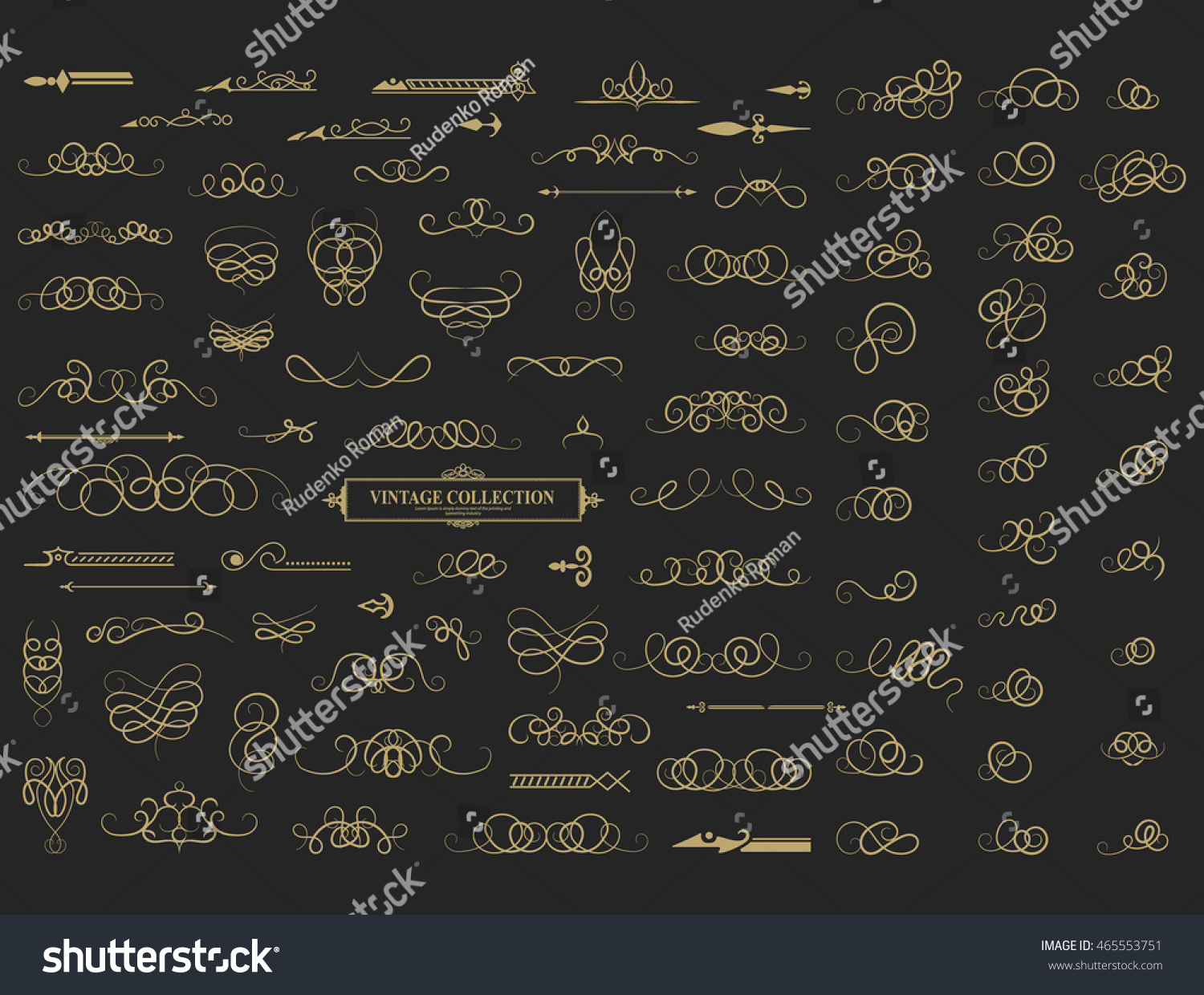 Vintage Decor Elements Wicker Lines Vector Stock Vector Royalty