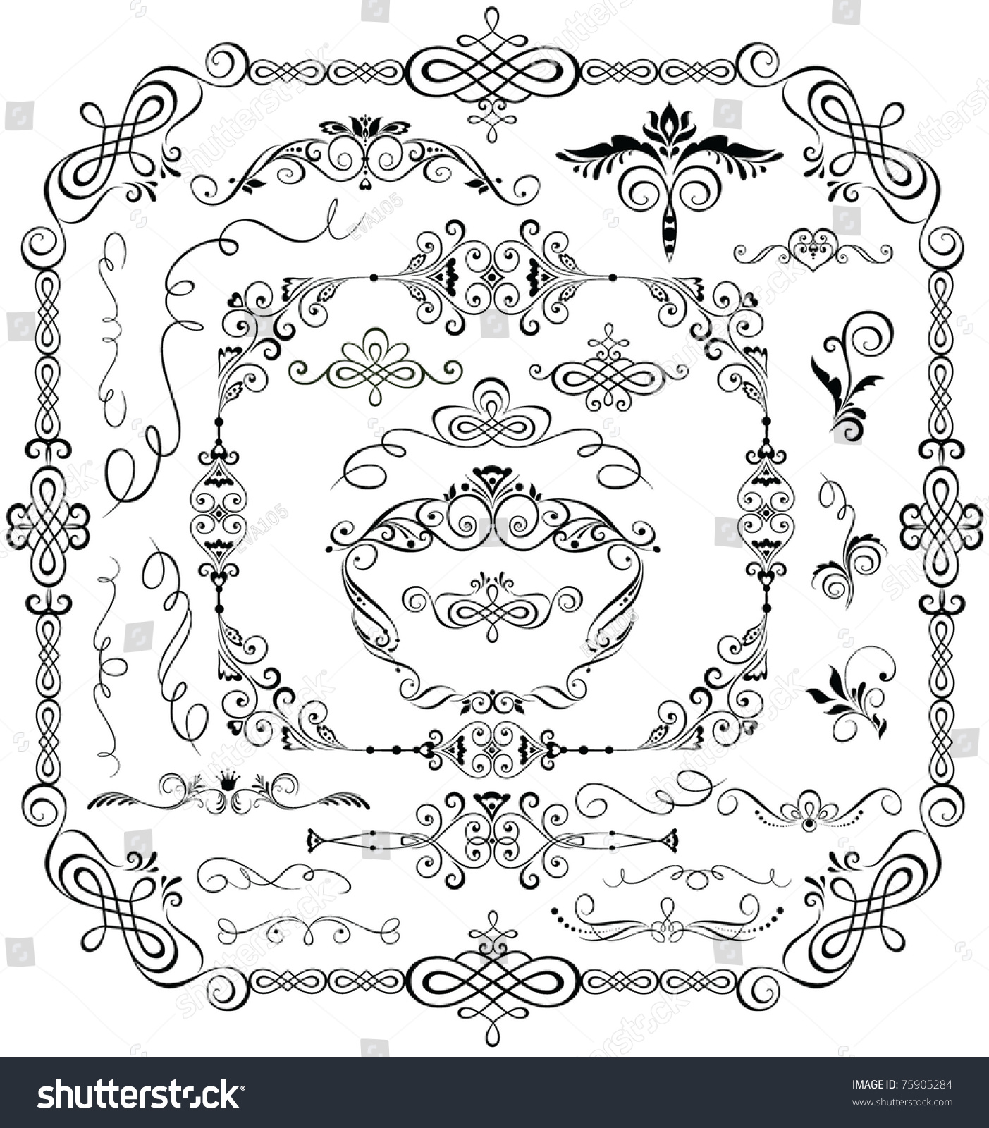 Vintage Design Elements Frames Stock Vector (Royalty Free) 75905284 ...