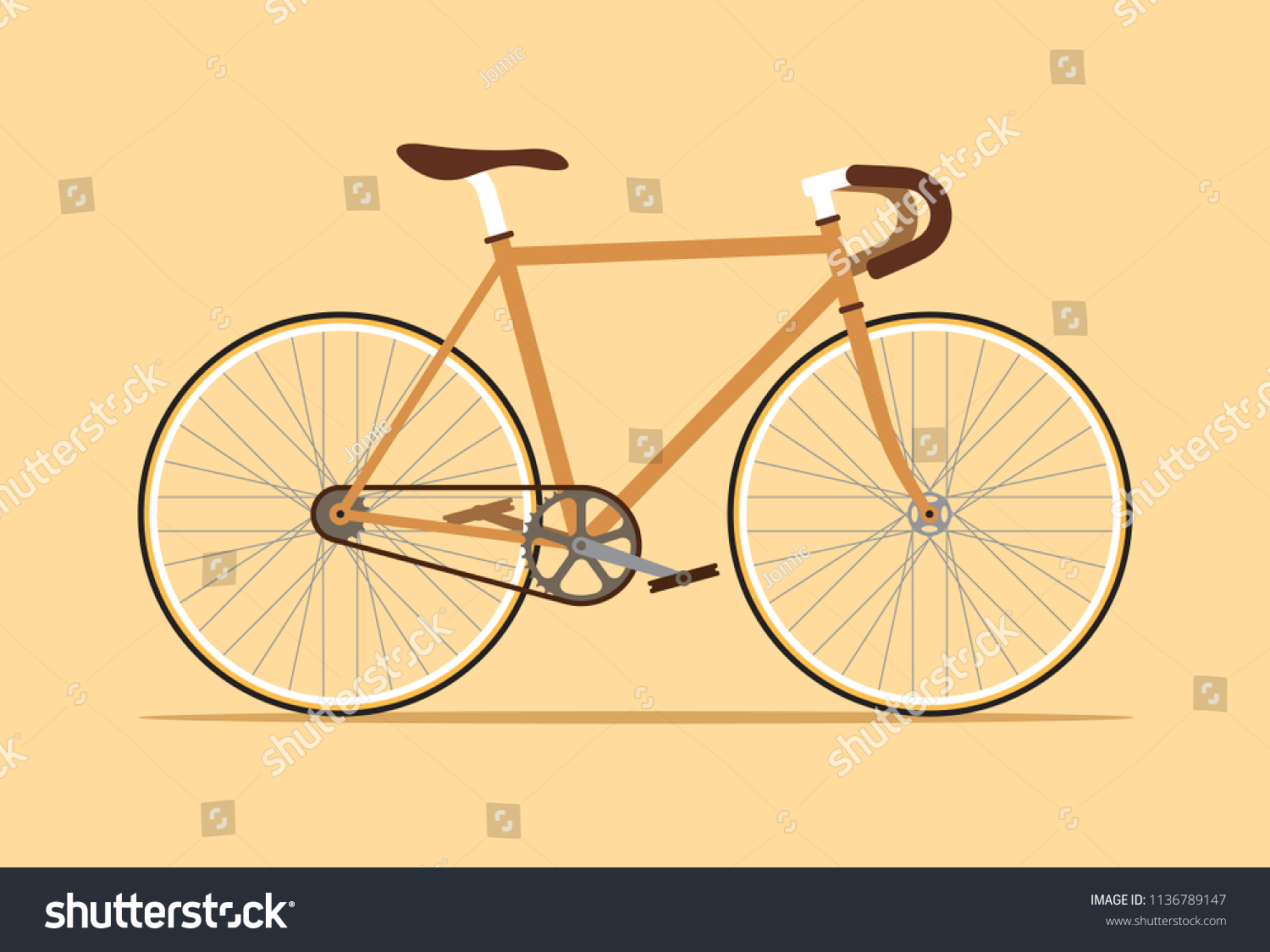 cream vintage bike