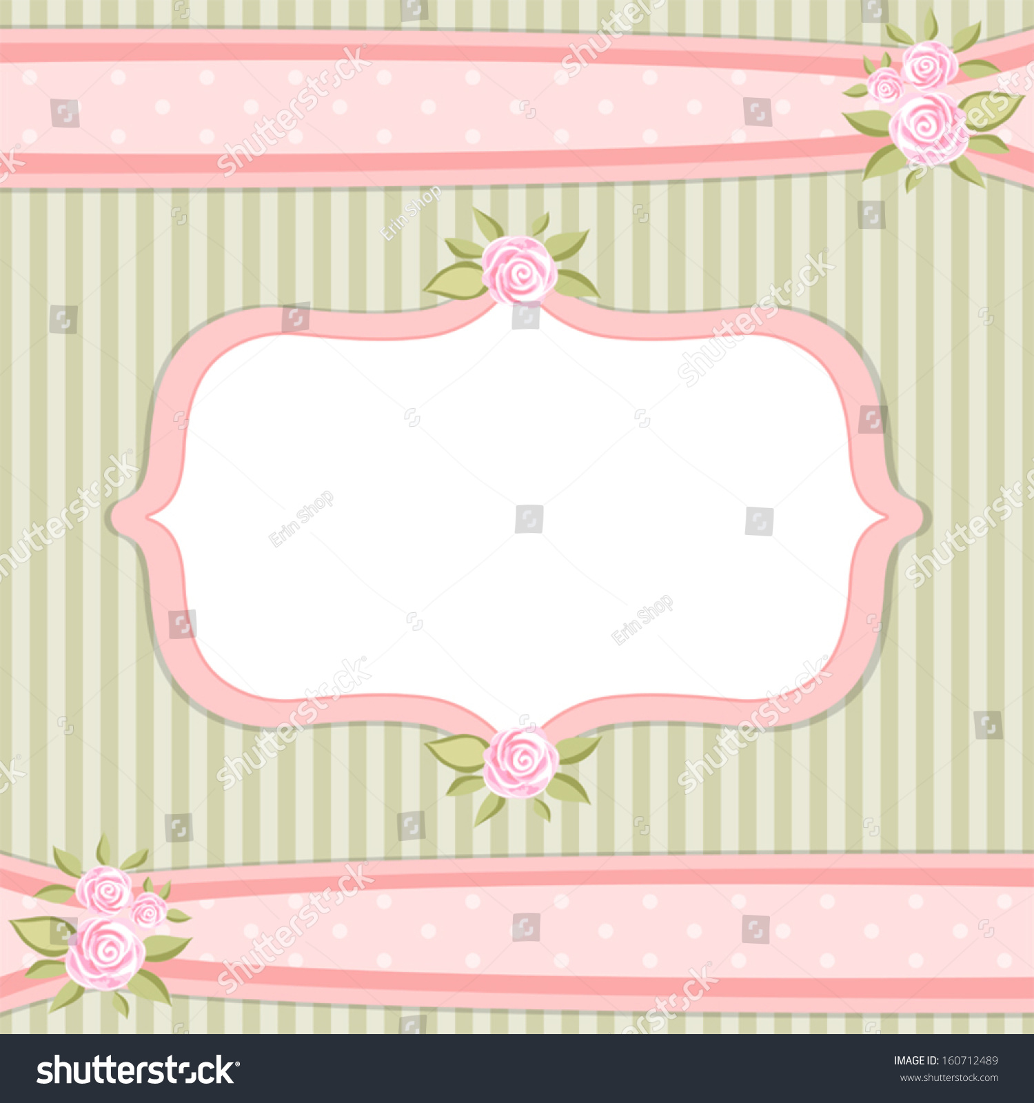 Vintage Floral Frame Roses Shabby Chic Stock Vector (Royalty Free ...