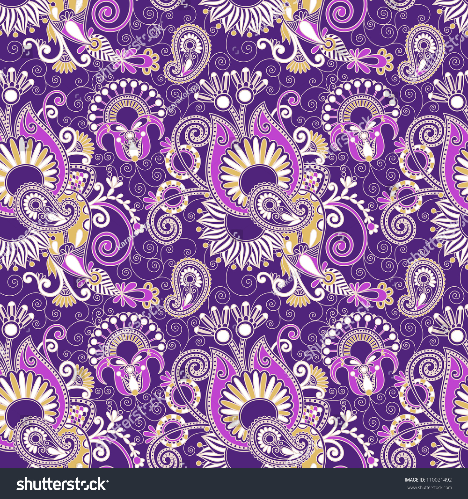 Vintage Floral Seamless Paisley Pattern Stock Vector ...