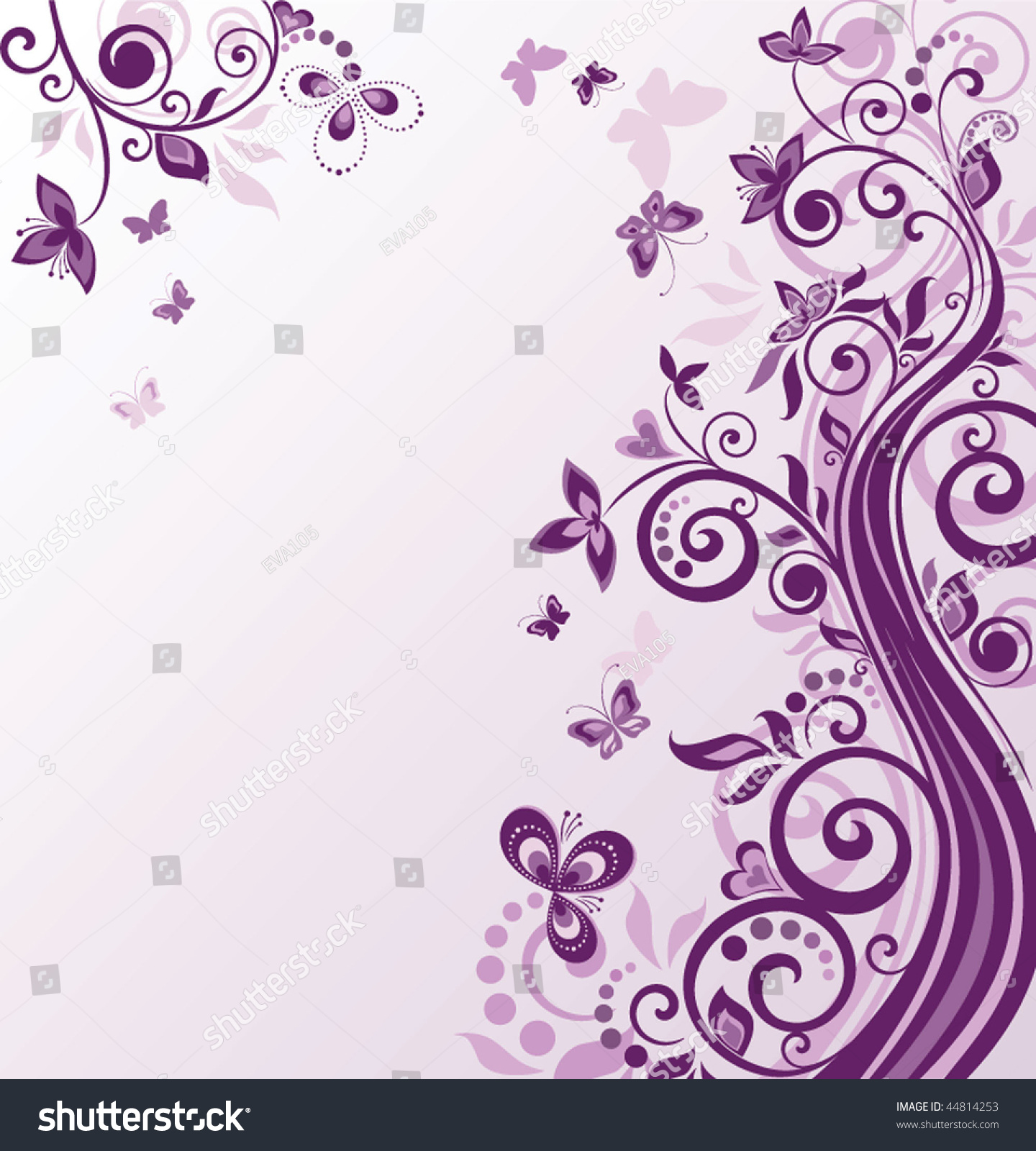 Vintage Floral Violet Background Stock Vector 44814253 - Shutterstock