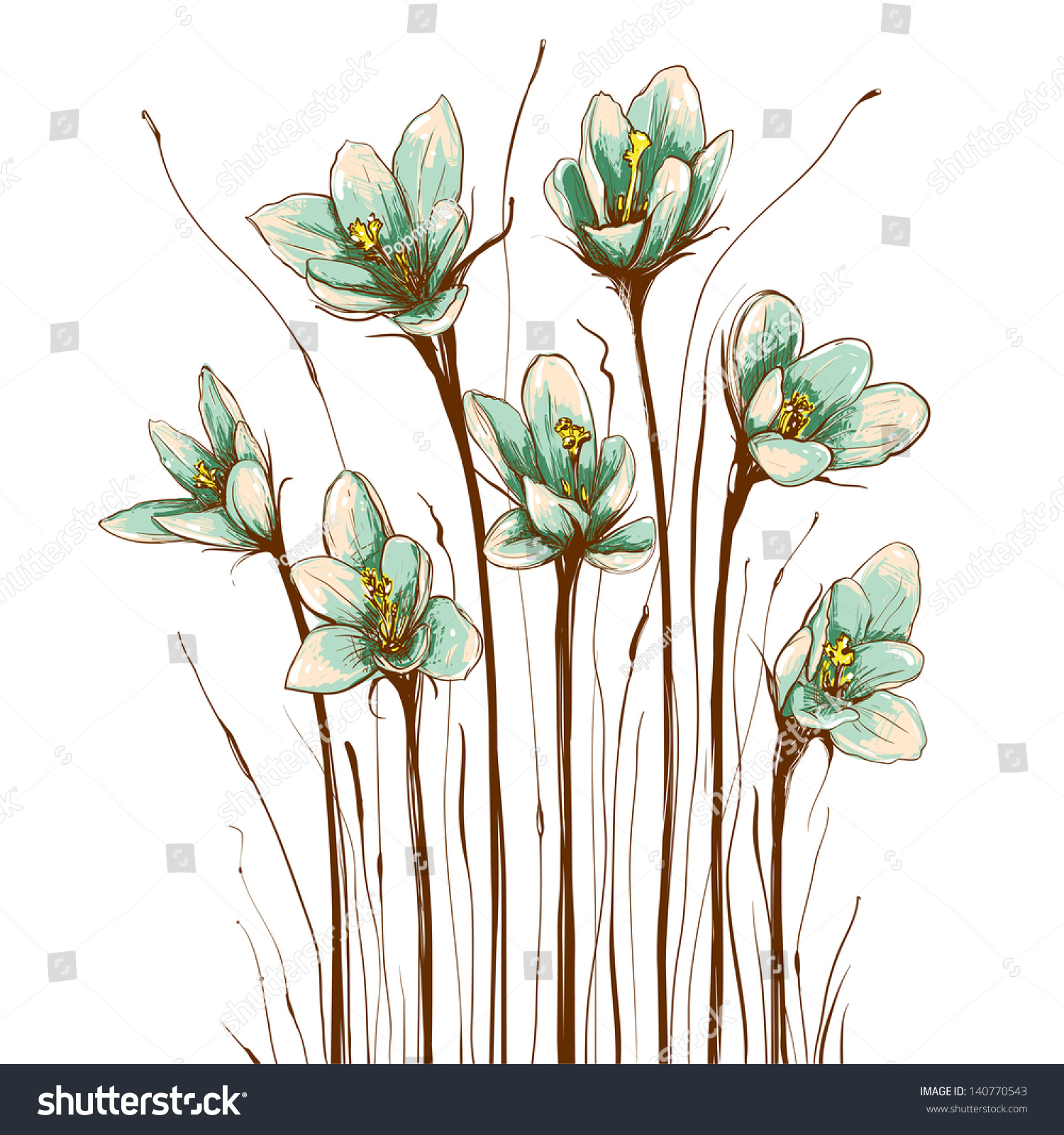 vintage flowers composition decorative flowers background vector illustration eps8 - Decorative Flowers vintage flowers composition decorative flowers background vector illustration eps8 - Decorative Flowers