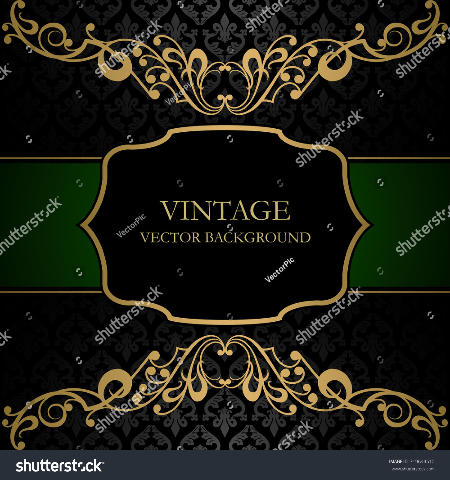 Vintage Frame Vector Background Stock Vector (Royalty Free) 719644510
