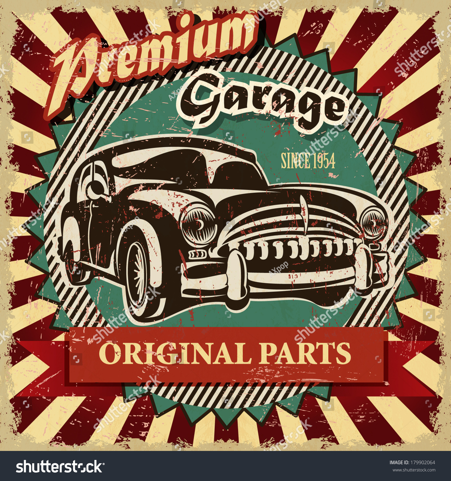 Vintage Garage Retro Poster Stock Vector Illustration 179902064 ...