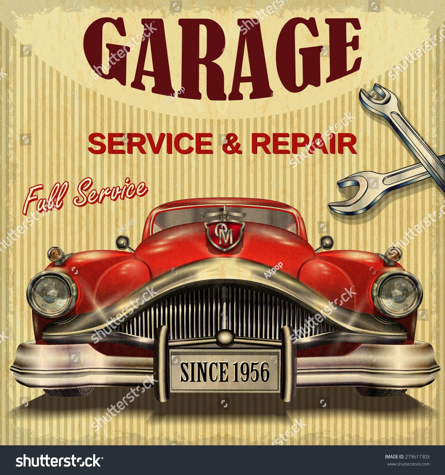 Vintage Garage Retro Poster Stock Vector Royalty Free 279617303