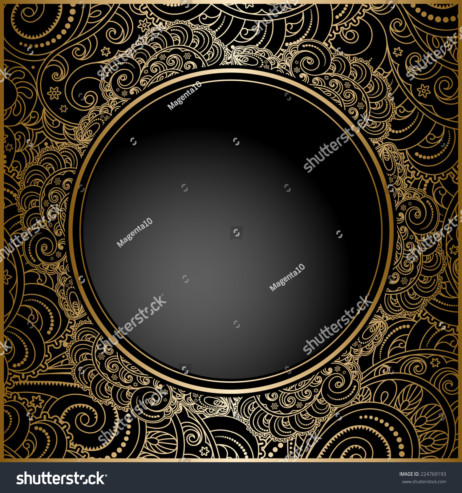 Vintage Gold Background Cover Ornamental Vector Stock Vector (Royalty ...