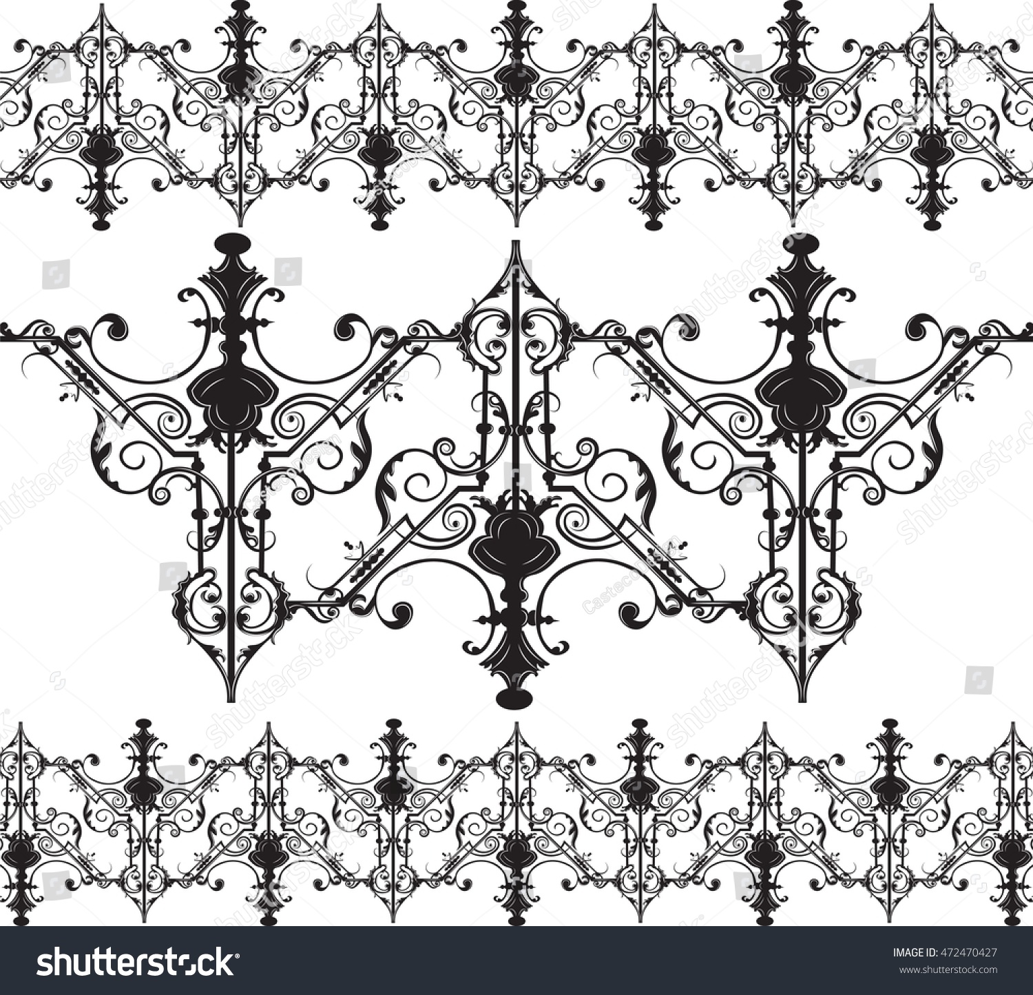 Vintage Gothic Ornament Pattern Elements Vector Stock Vector (Royalty ...