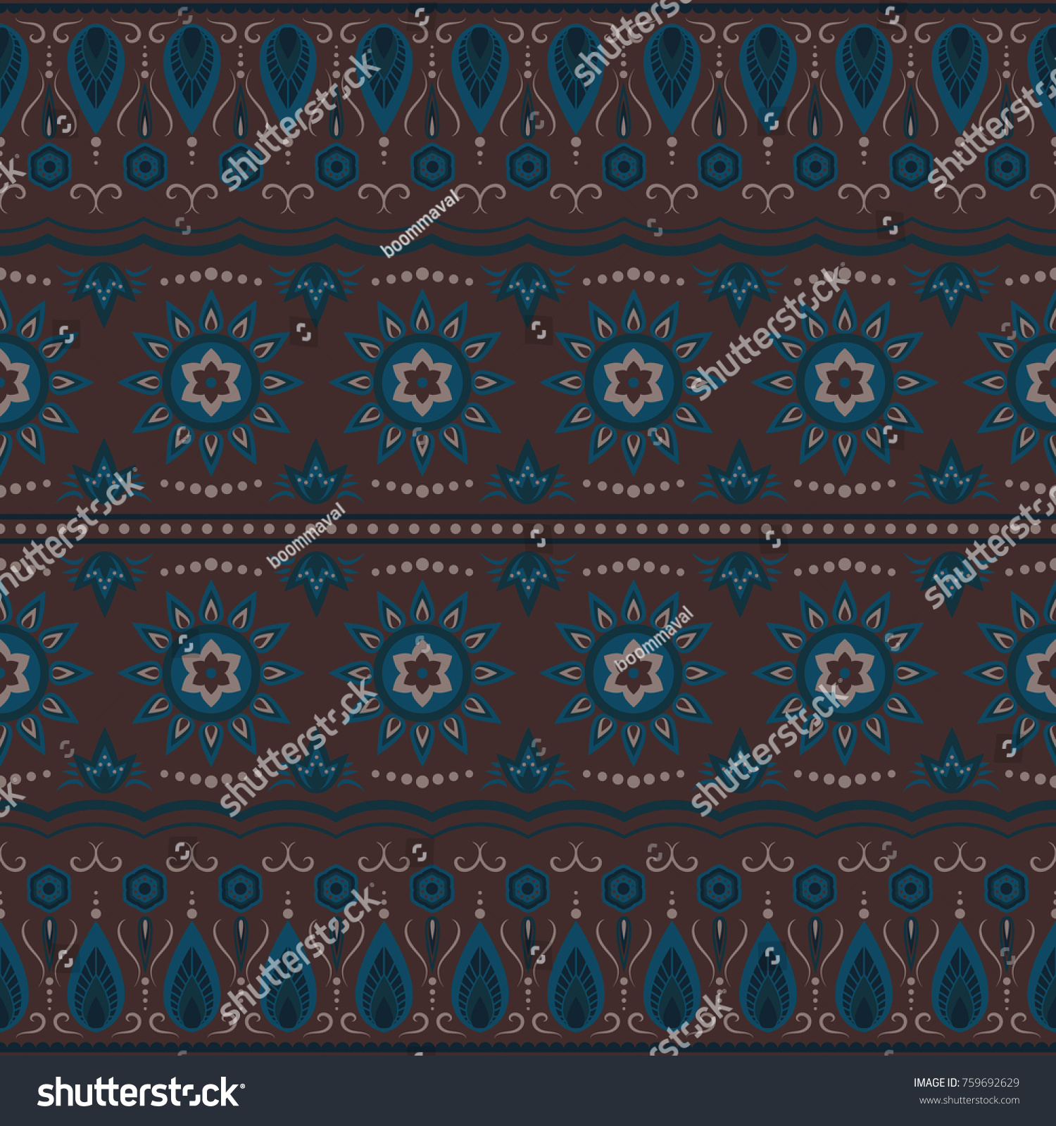 Vintage Graphic Vector Indian Seamless Pattern Stock Vector (Royalty ...