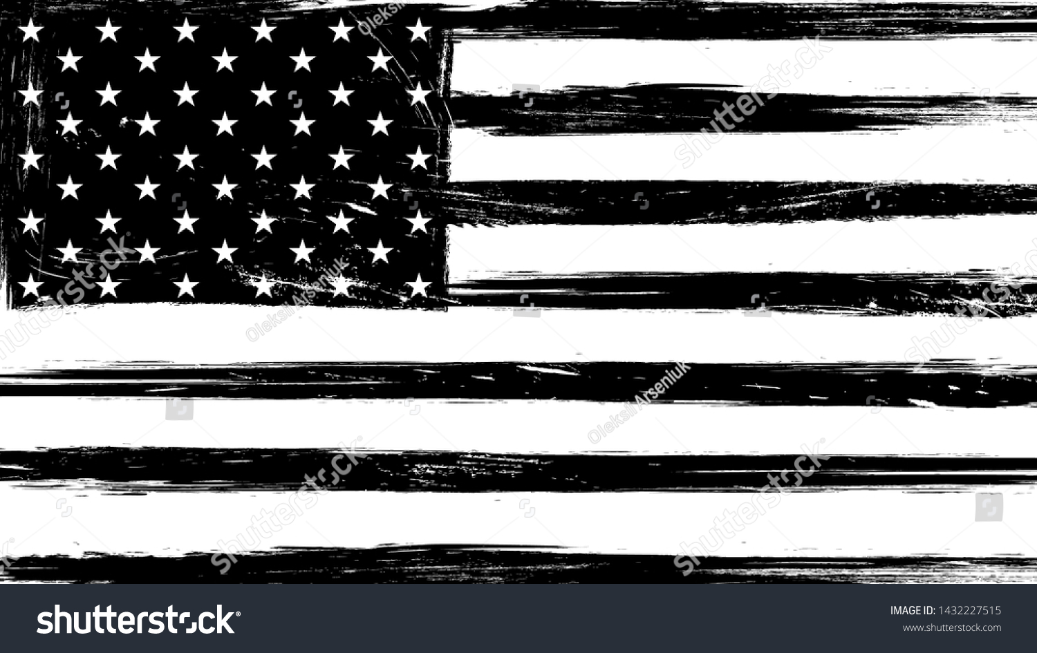 SVG of Vintage grunge USA black and white flag. svg