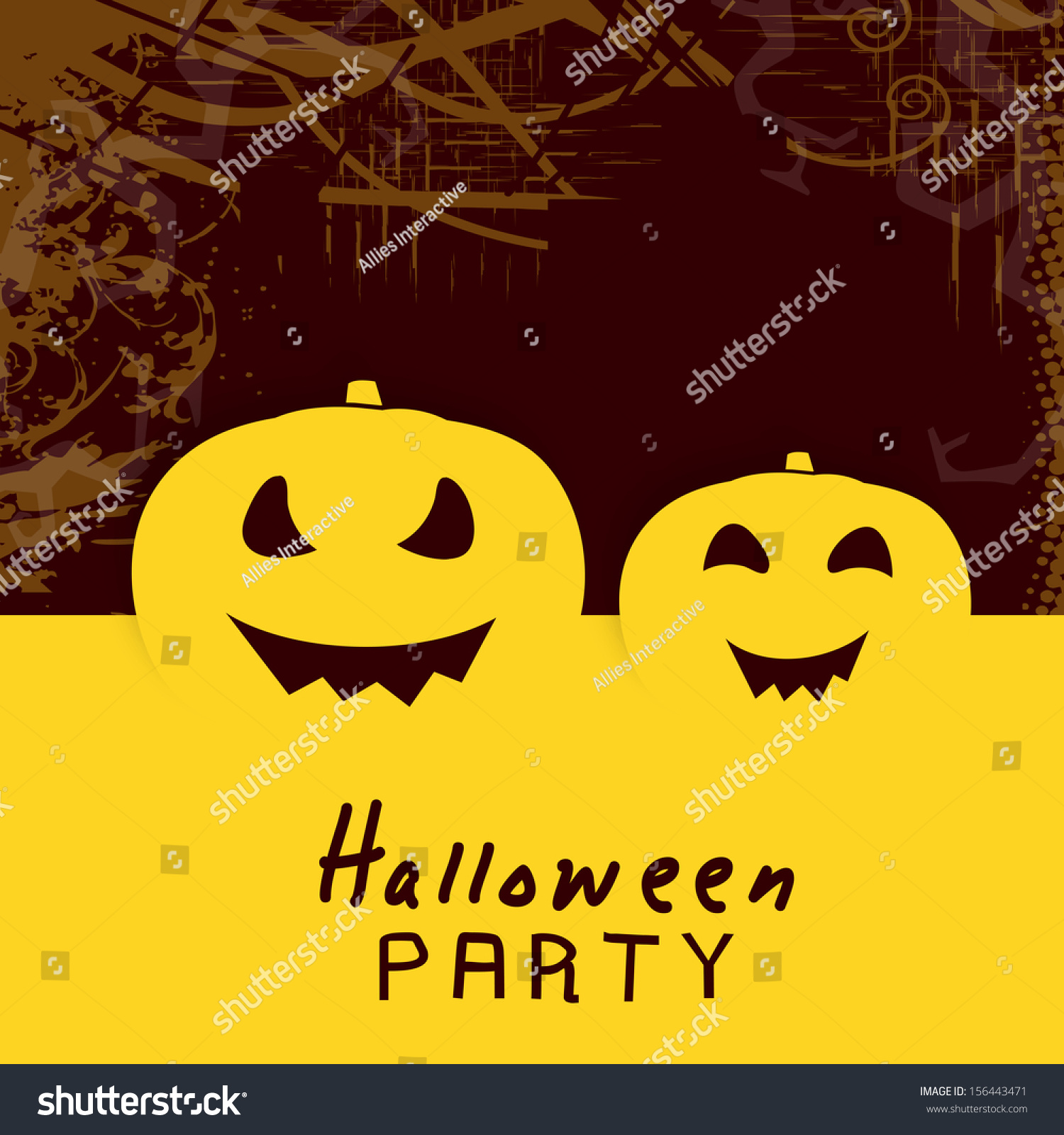 Vintage Halloween Party Poster Banner Background Stock Vector Royalty Free 156443471 0150