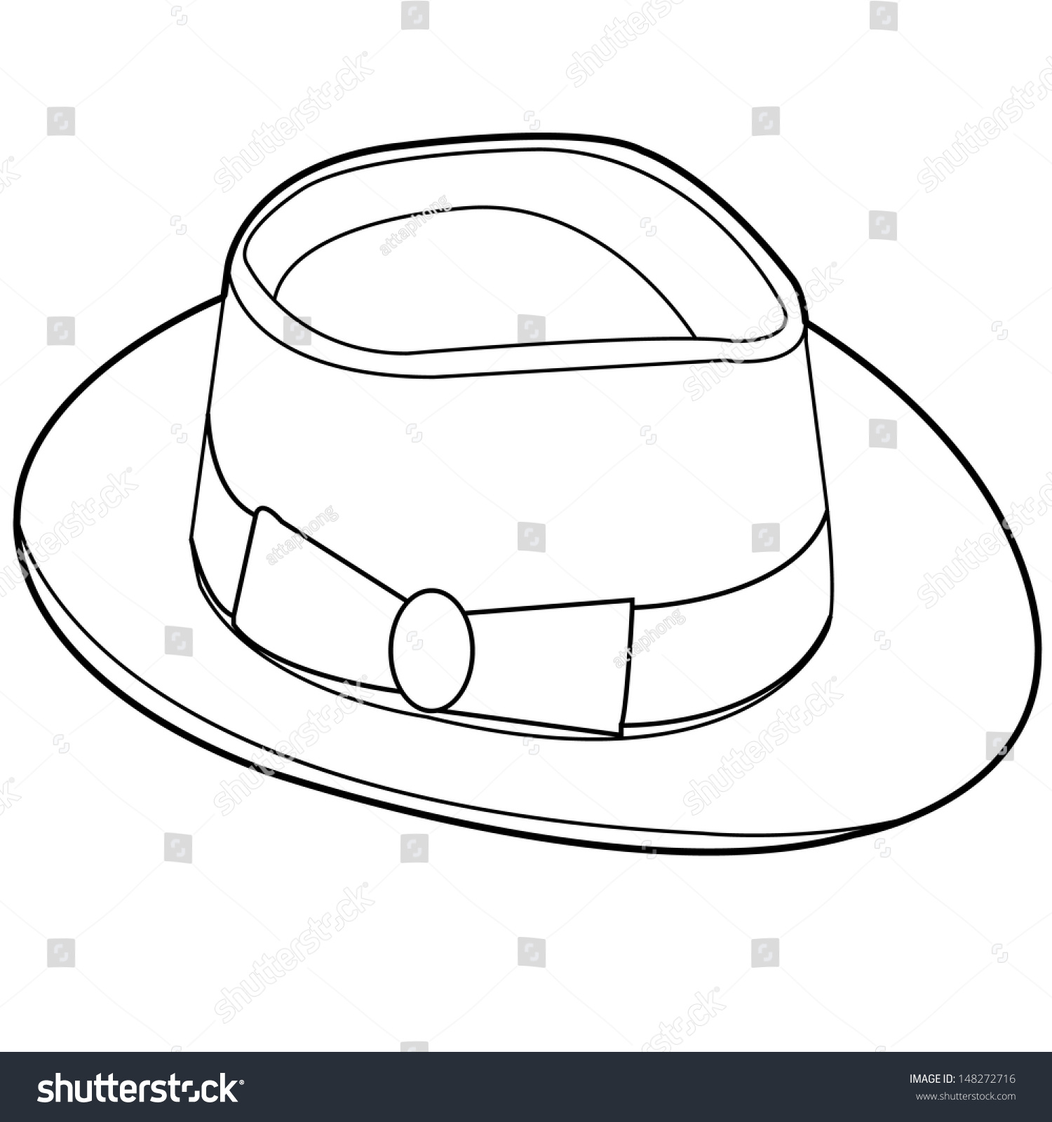 Vintage Hat Outline Vector Stock Vector 148272716 - Shutterstock