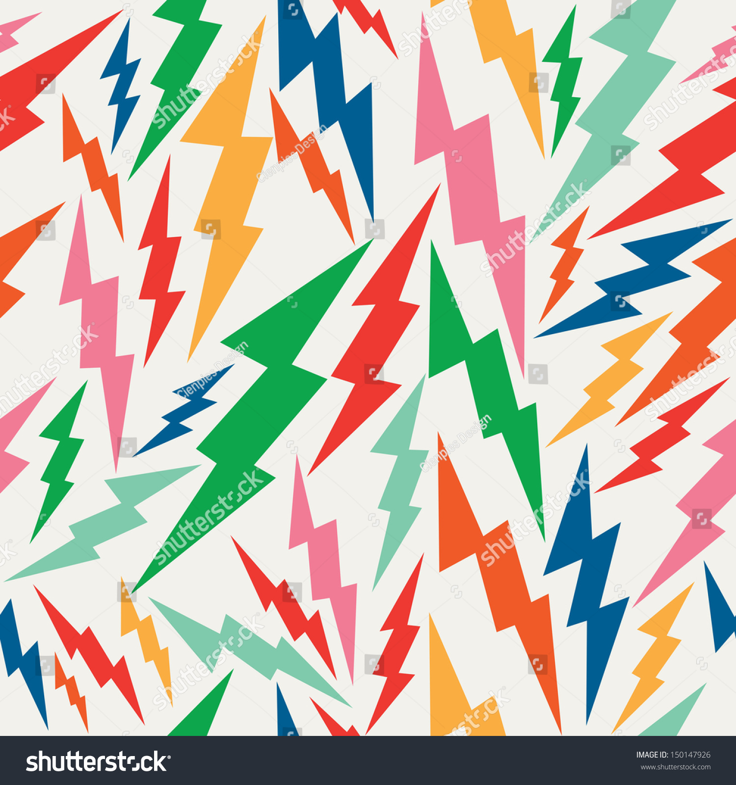 Vintage Hipsters Lightning Bolts Seamless Pattern Stock Vector ...