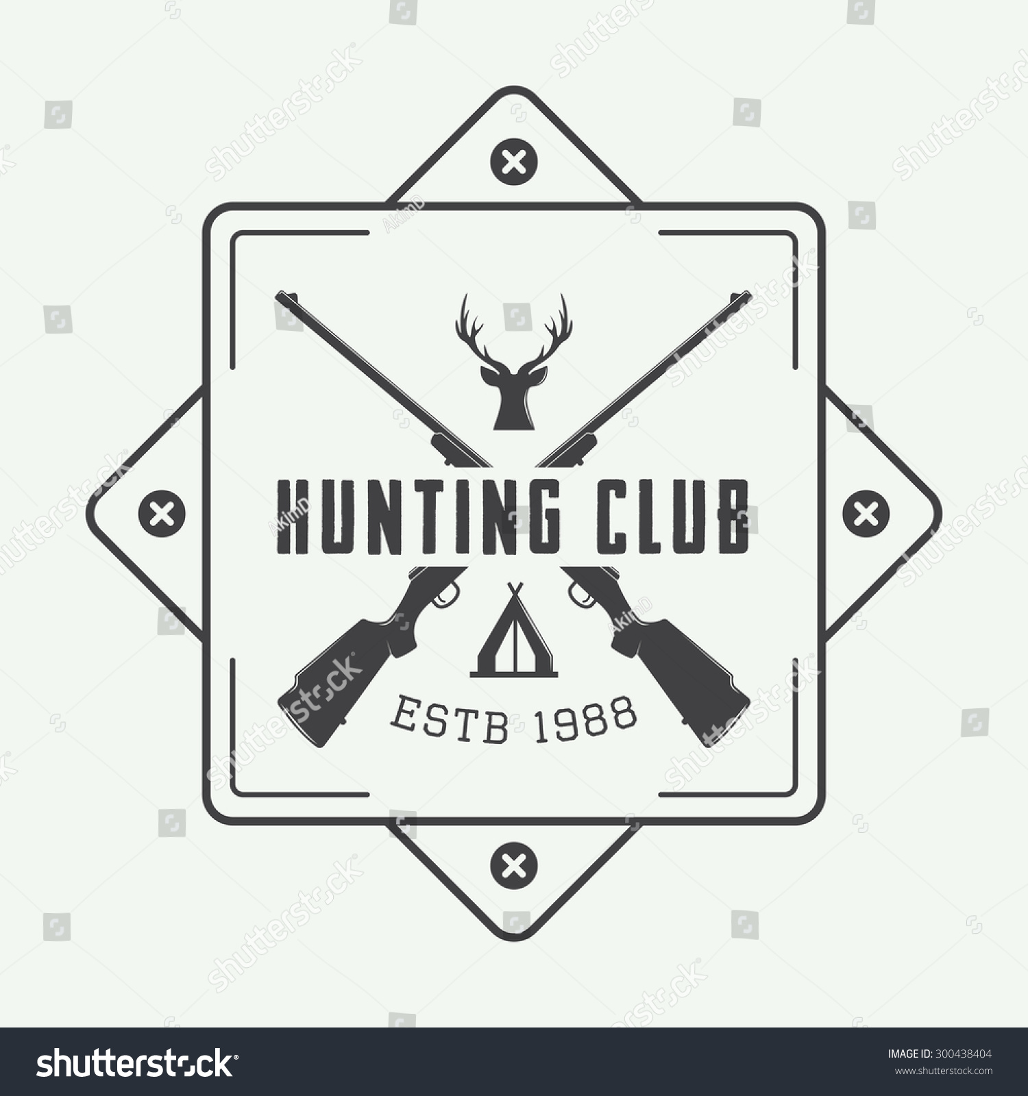 Vintage Hunting Label Logo Badge Design Stock Vector (Royalty Free ...