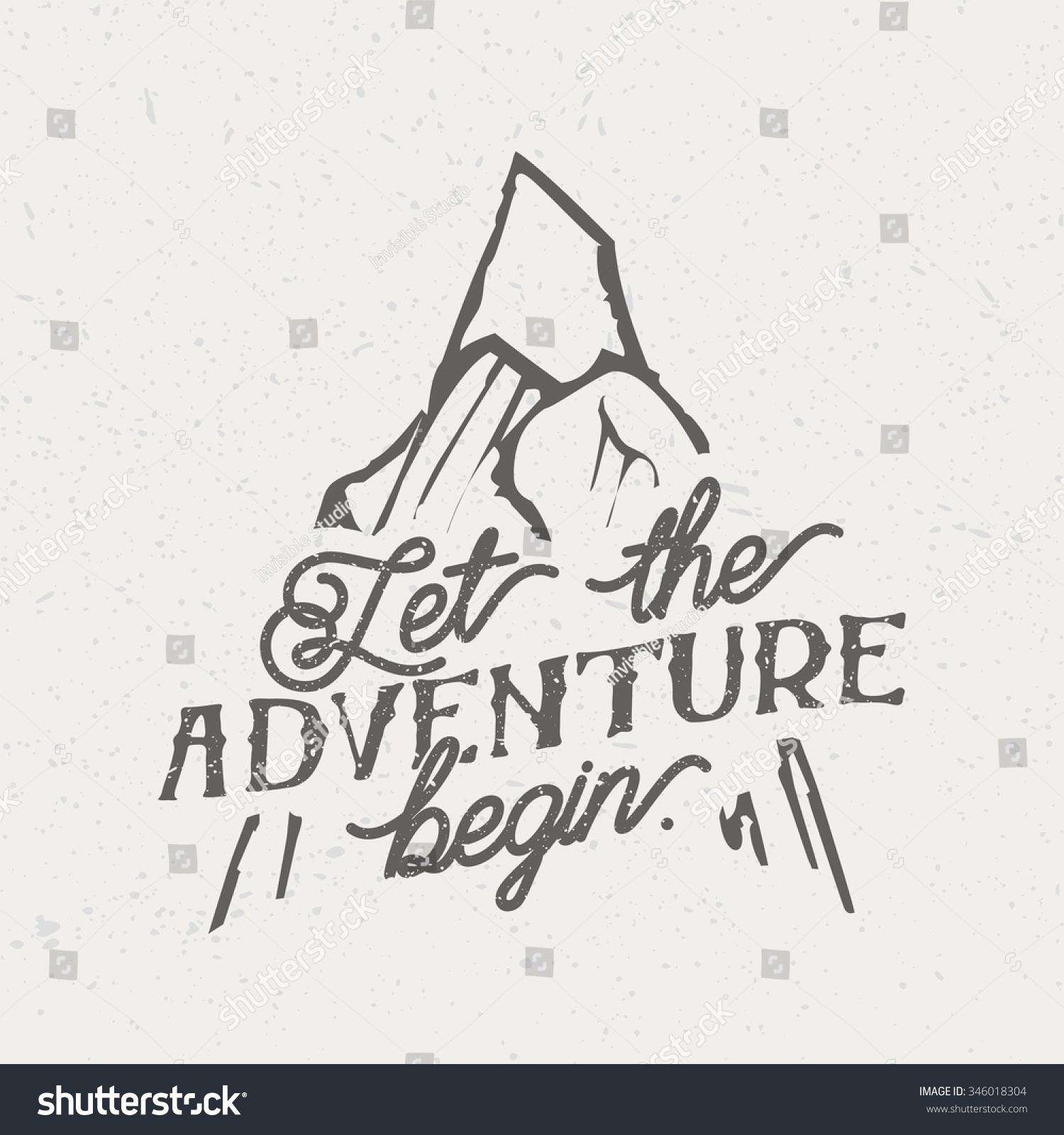 Vintage Illustration - Let The Adventure Begin - 346018304 : Shutterstock