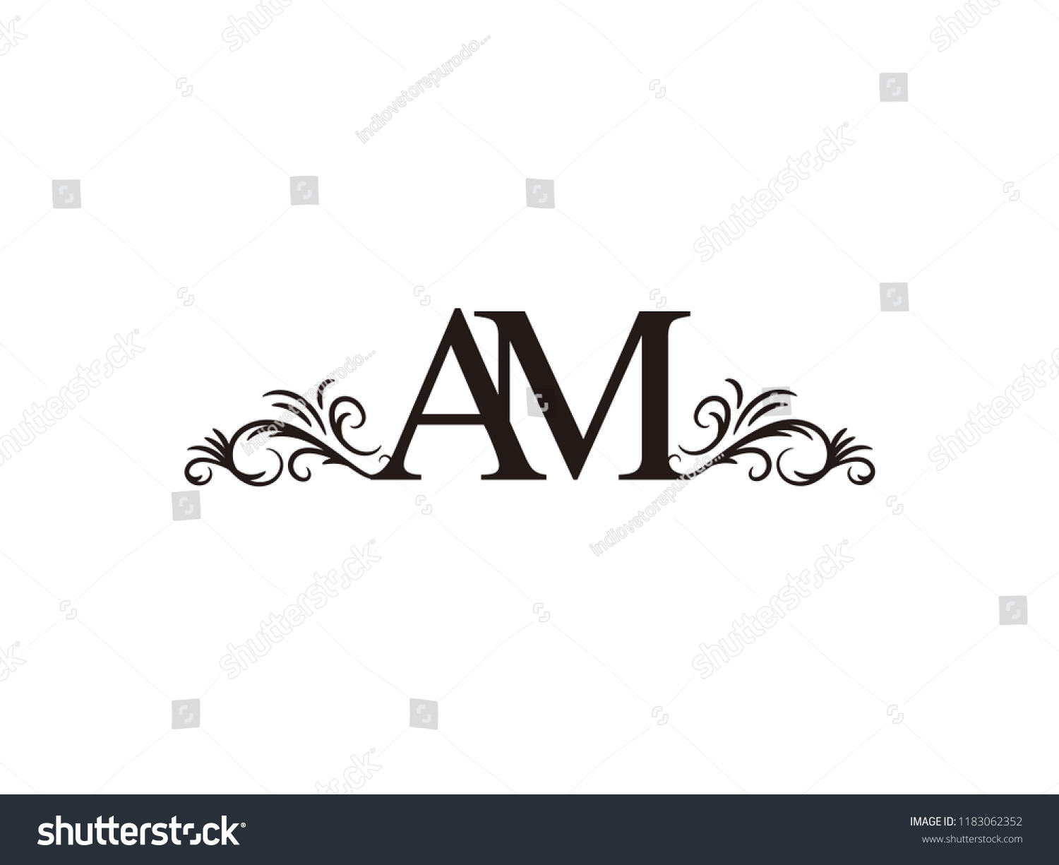 Vintage Initial Letter Logo Couple Wedding Stock Vector Royalty