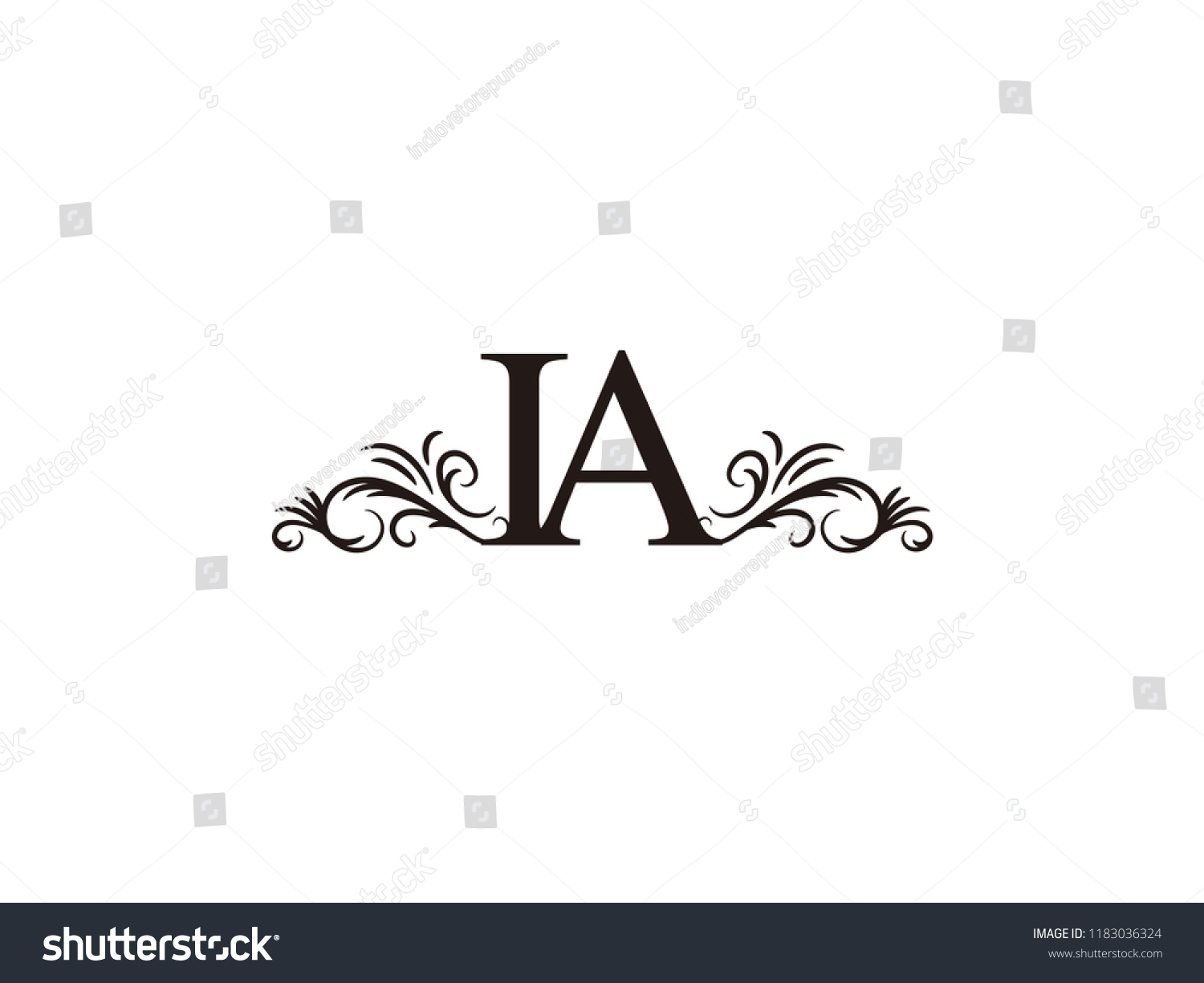 Vintage Initial Letter Logo Ia Couple Stock Vector Royalty Free