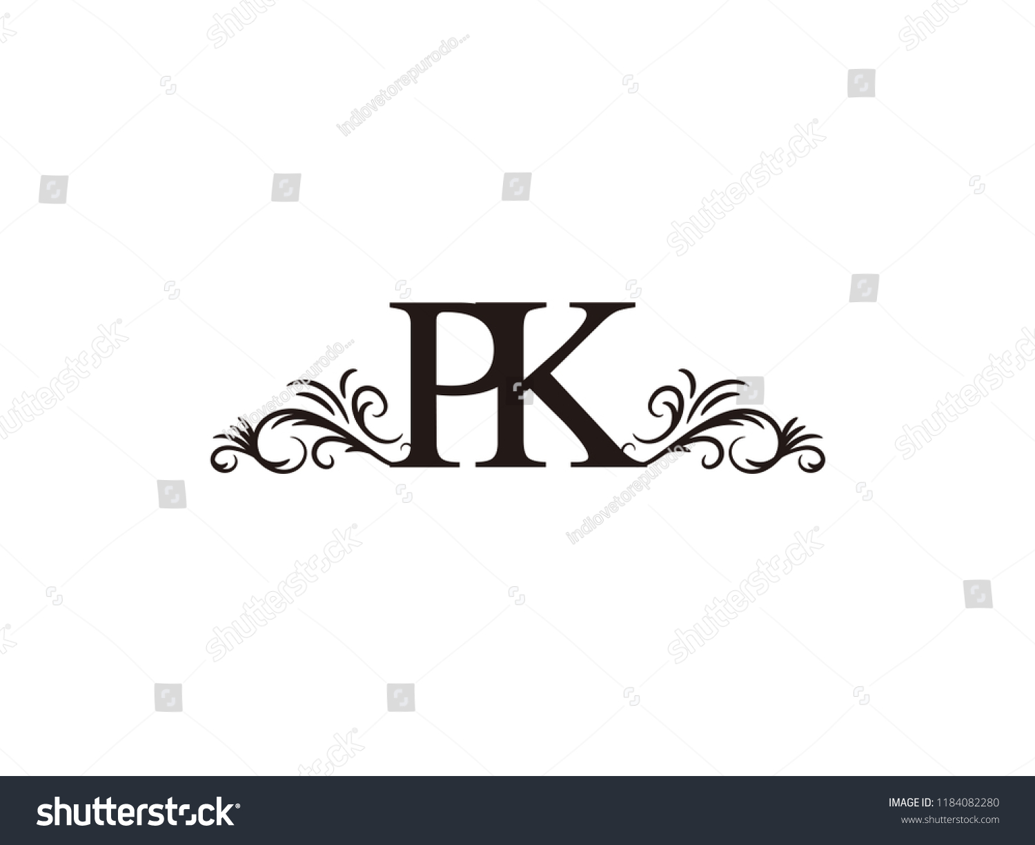 Vintage Initial Letter Logo Pk Couple Stock Vector (Royalty Free ...