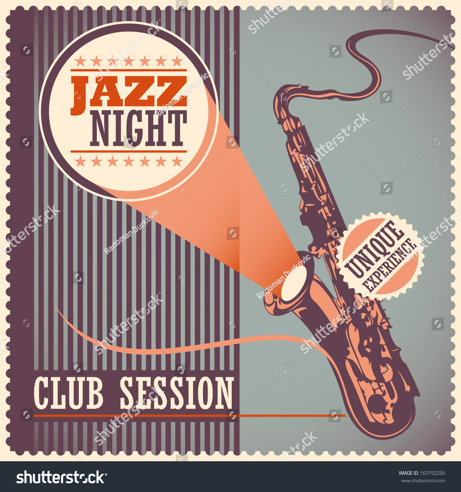 Vintage Jazz Poster Vector Illustration Stock Vector (Royalty Free ...