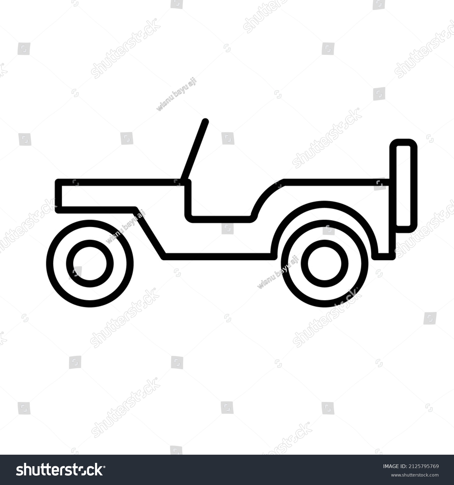 Vintage Jeep Icon Vector Design Stock Vector (Royalty Free) 2125795769 ...