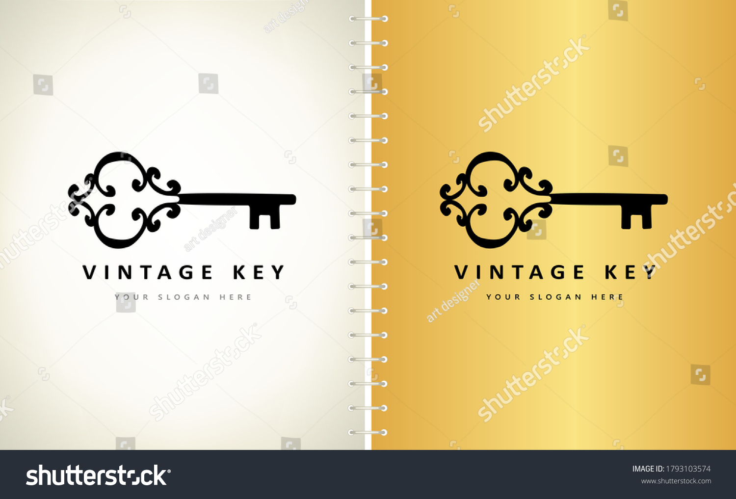 Vintage Key Logo Vector Design Stock Vector (Royalty Free) 1793103574