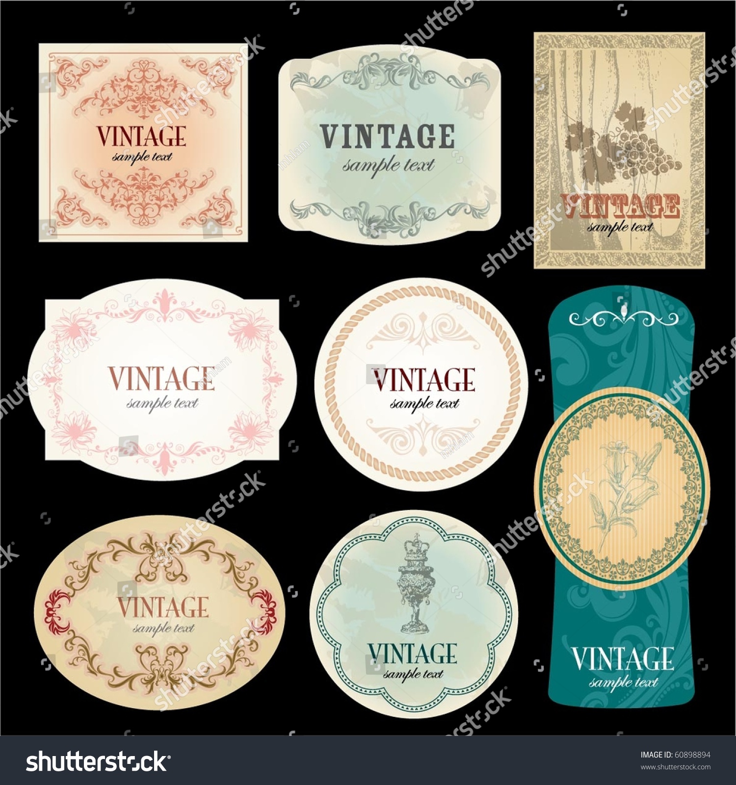 Vintage Label Stock Vector Illustration 60898894 : Shutterstock