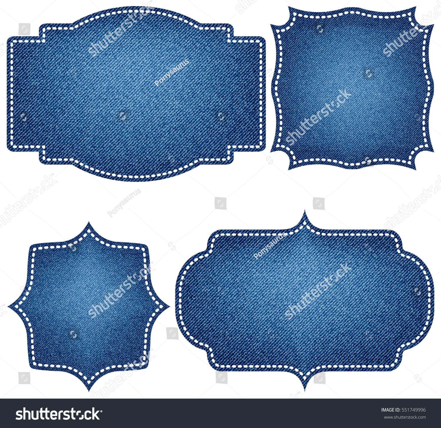 Vintage Label Set Denim Texture Stock Vector (Royalty Free) 551749996