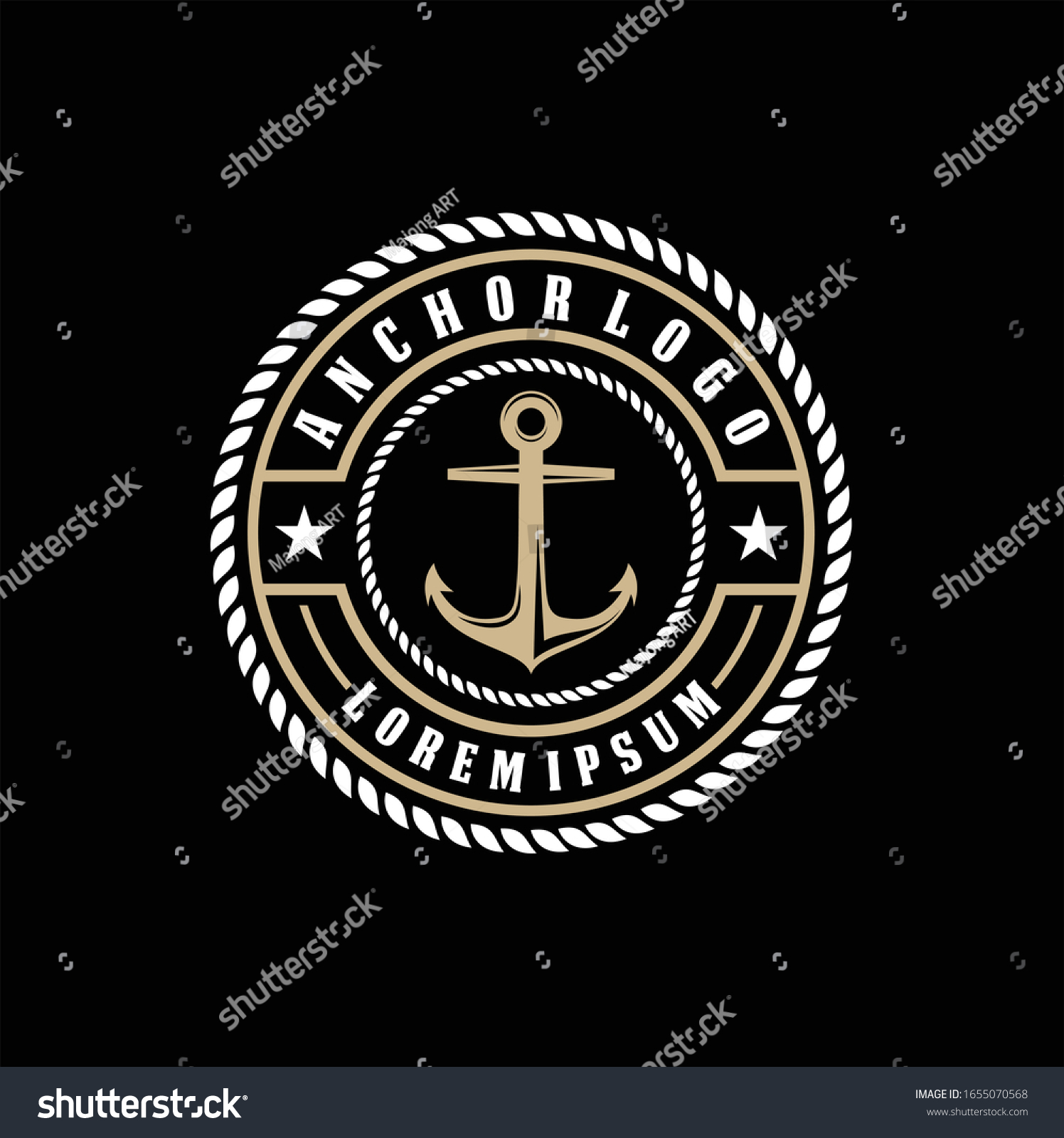 SVG of Vintage label with an anchor and slogan, Vector illustration, anchor icon on black background, Simple shape for design logo, emblem, symbol, sign, badge, label, stamp, Apparel t-shirt design svg