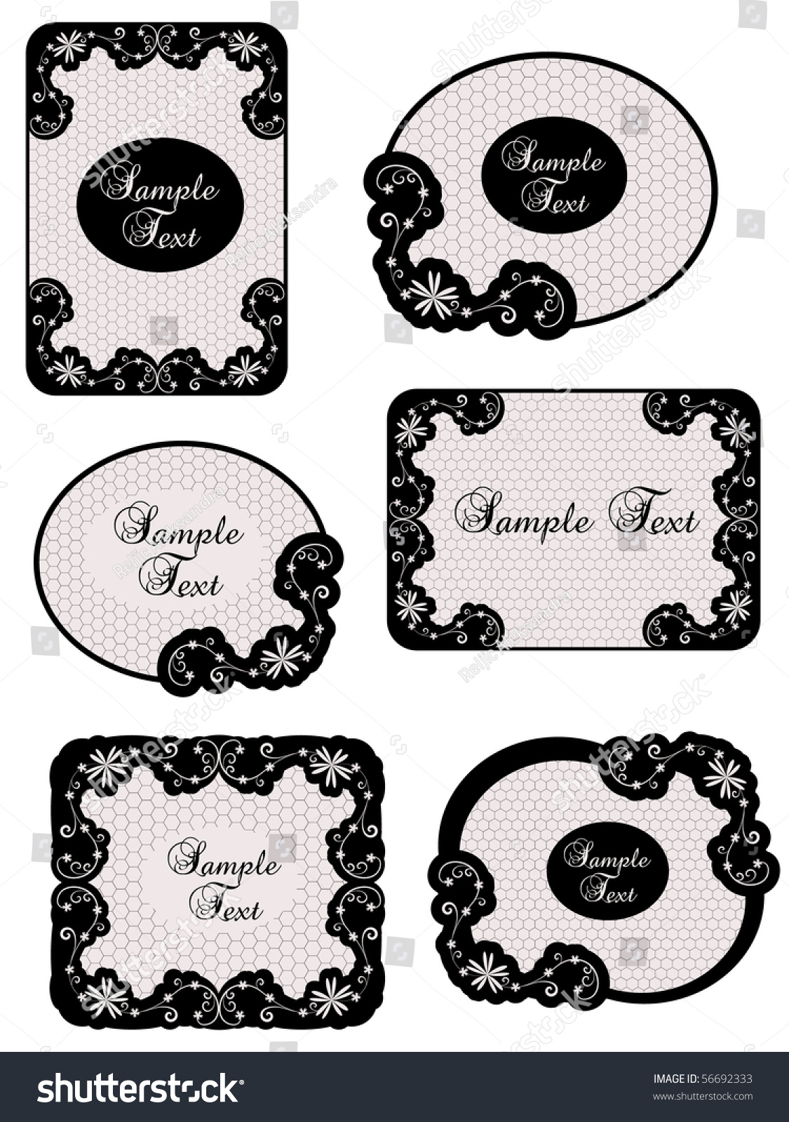Vintage Lace Labels Stock Vector (Royalty Free) 56692333