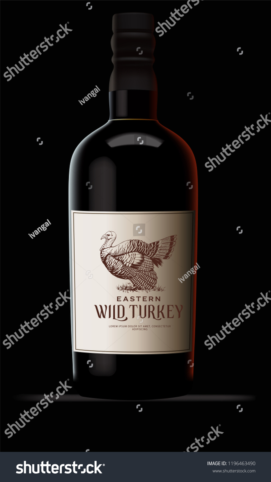 Download Vintage Logo Bird Whiskey Bottle Mockup Stock Vector Royalty Free 1196463490