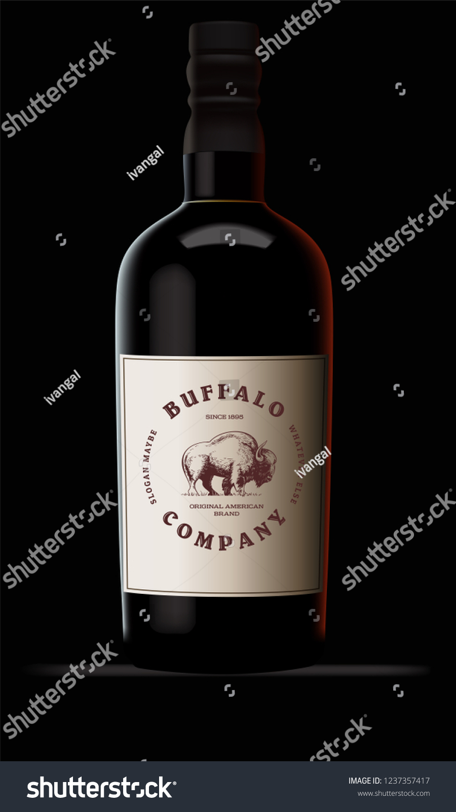 Download Vintage Logo Bird Whiskey Bottle Mockup Stock Vector Royalty Free 1237357417