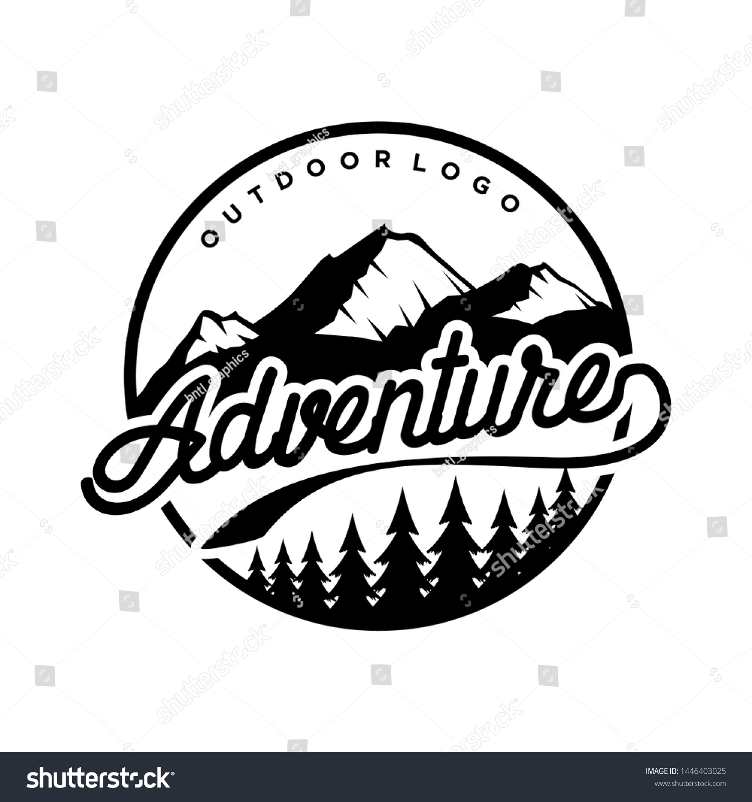 Vintage Logo Outdoor Mountain Elements Stock Vector (Royalty Free ...