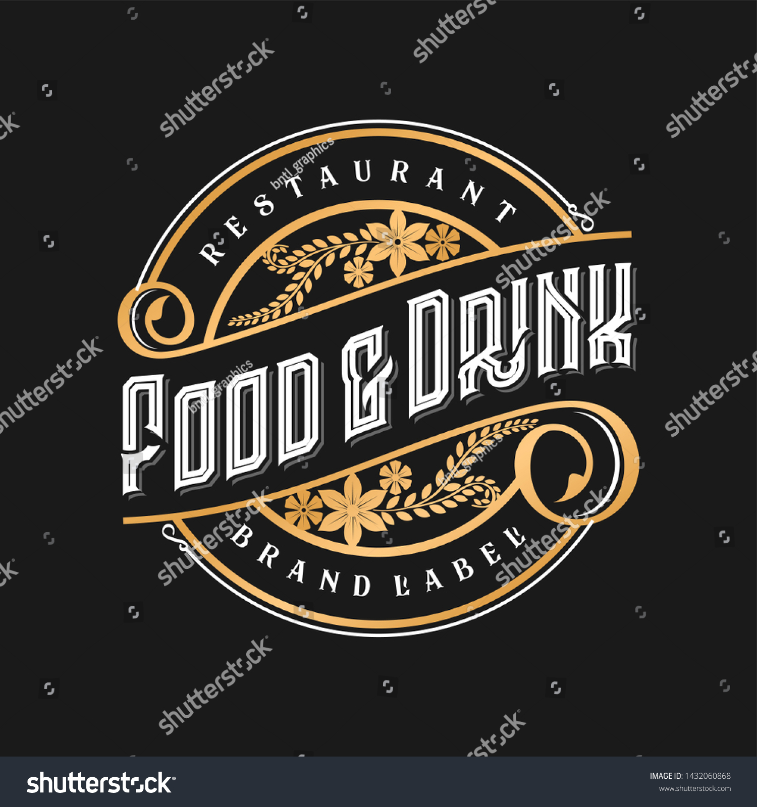 Vintage Logo Restaurant Food Drink Stock Vector Royalty Free