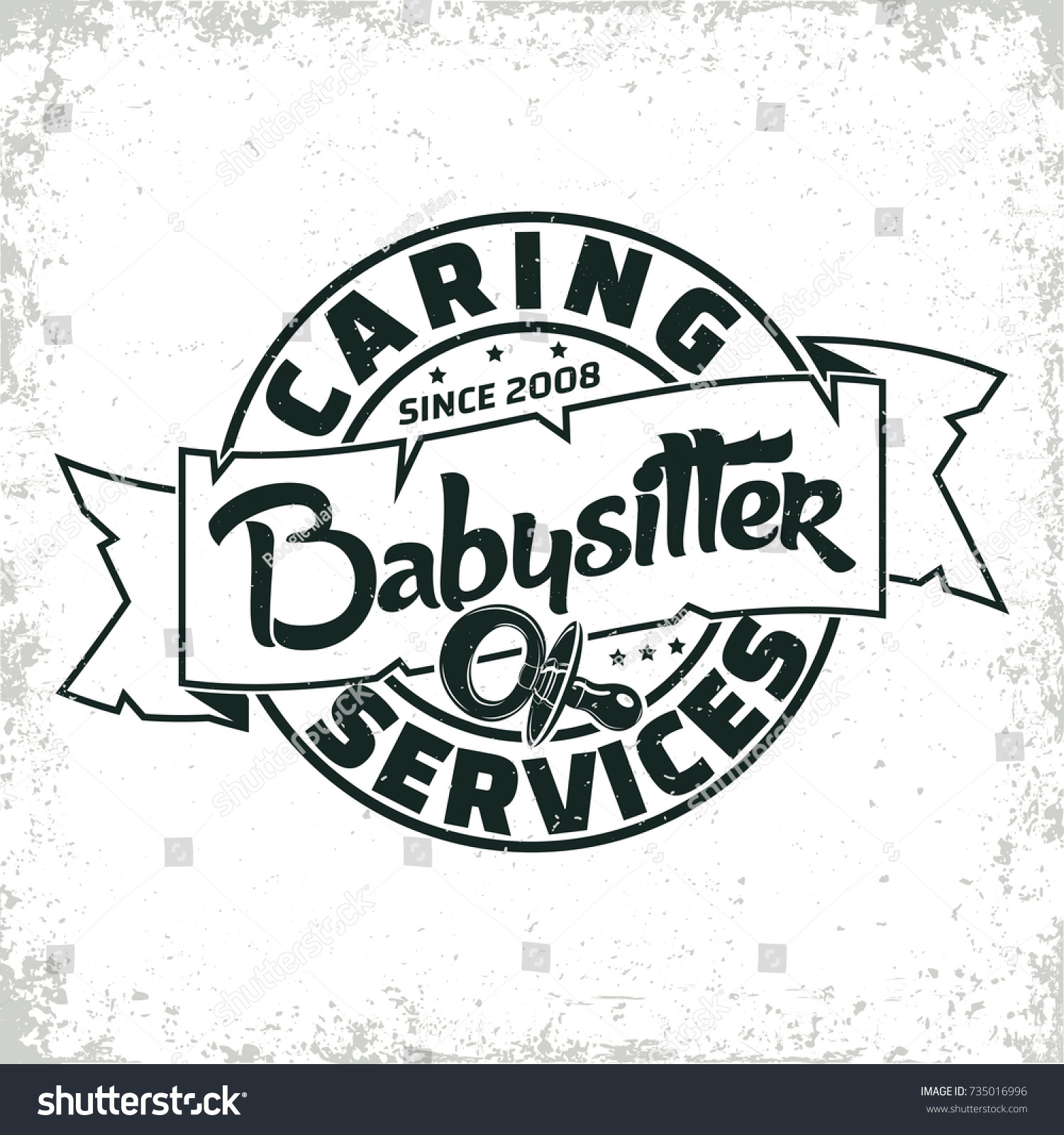 vintage logo graphic design print stamp stock vector royalty free babysitter logo