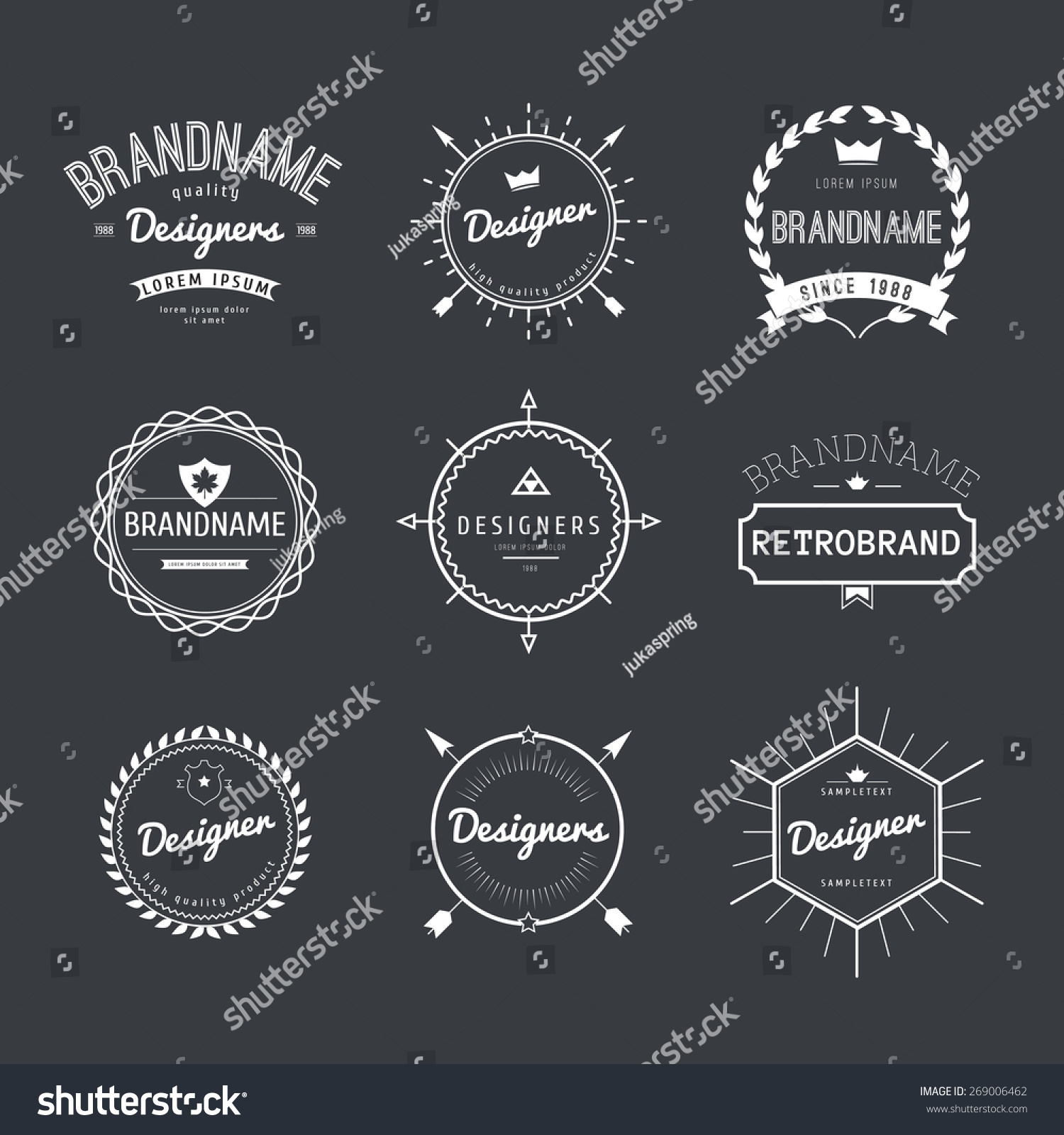 vintage jordan logo Set Retro Design Elements Stock Vector Logo Vintage