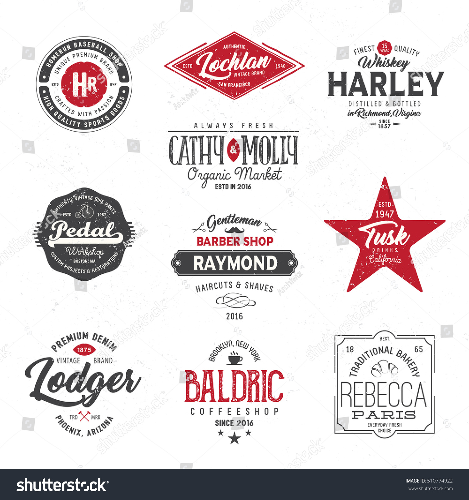 Vintage Logo Set Vector Templates Label Stock Vector (royalty Free 