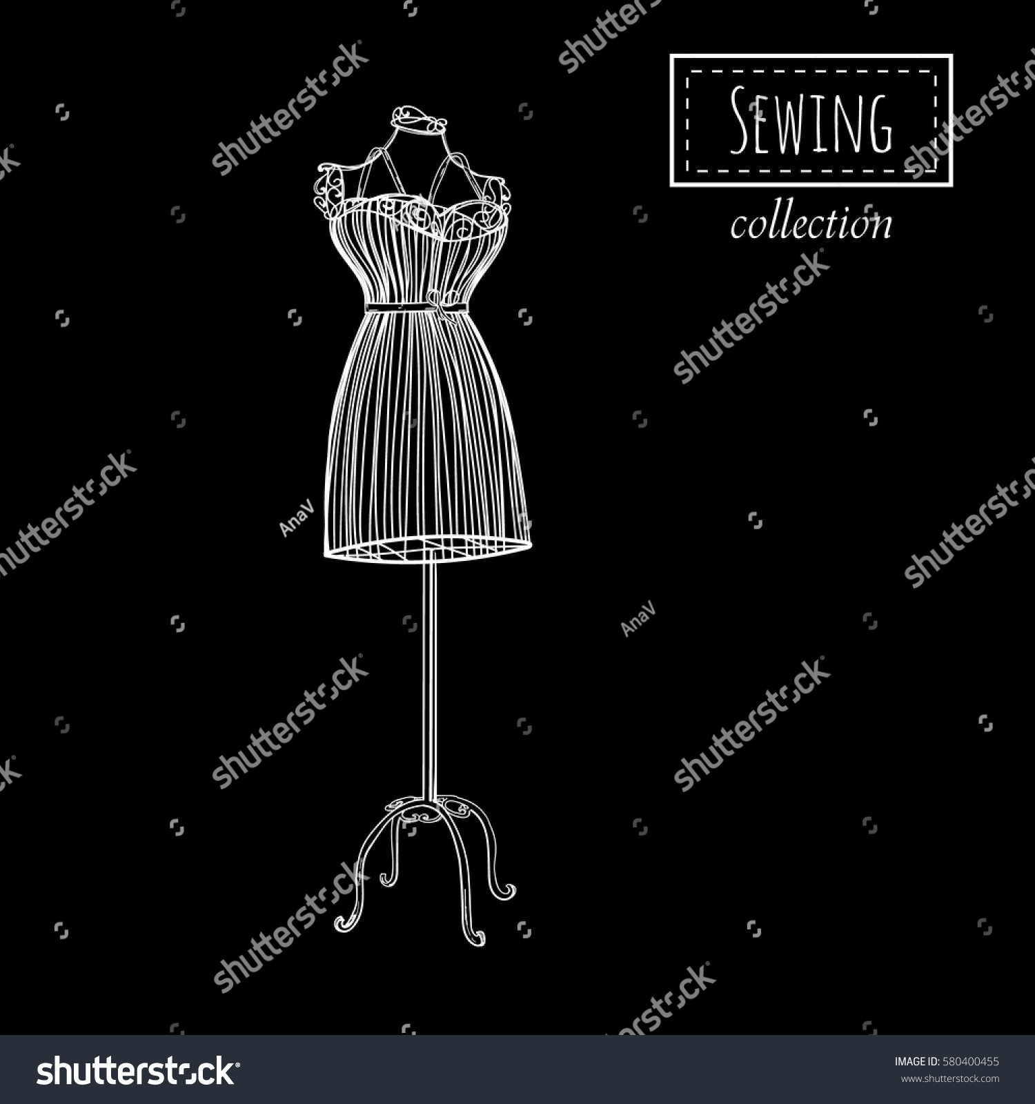 vintage mannequin on black background vector stock vector royalty