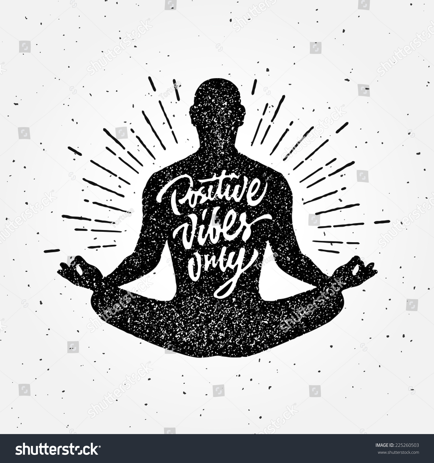 Download Vintage Meditation Apparel Print Textured Tshirt Stock ...