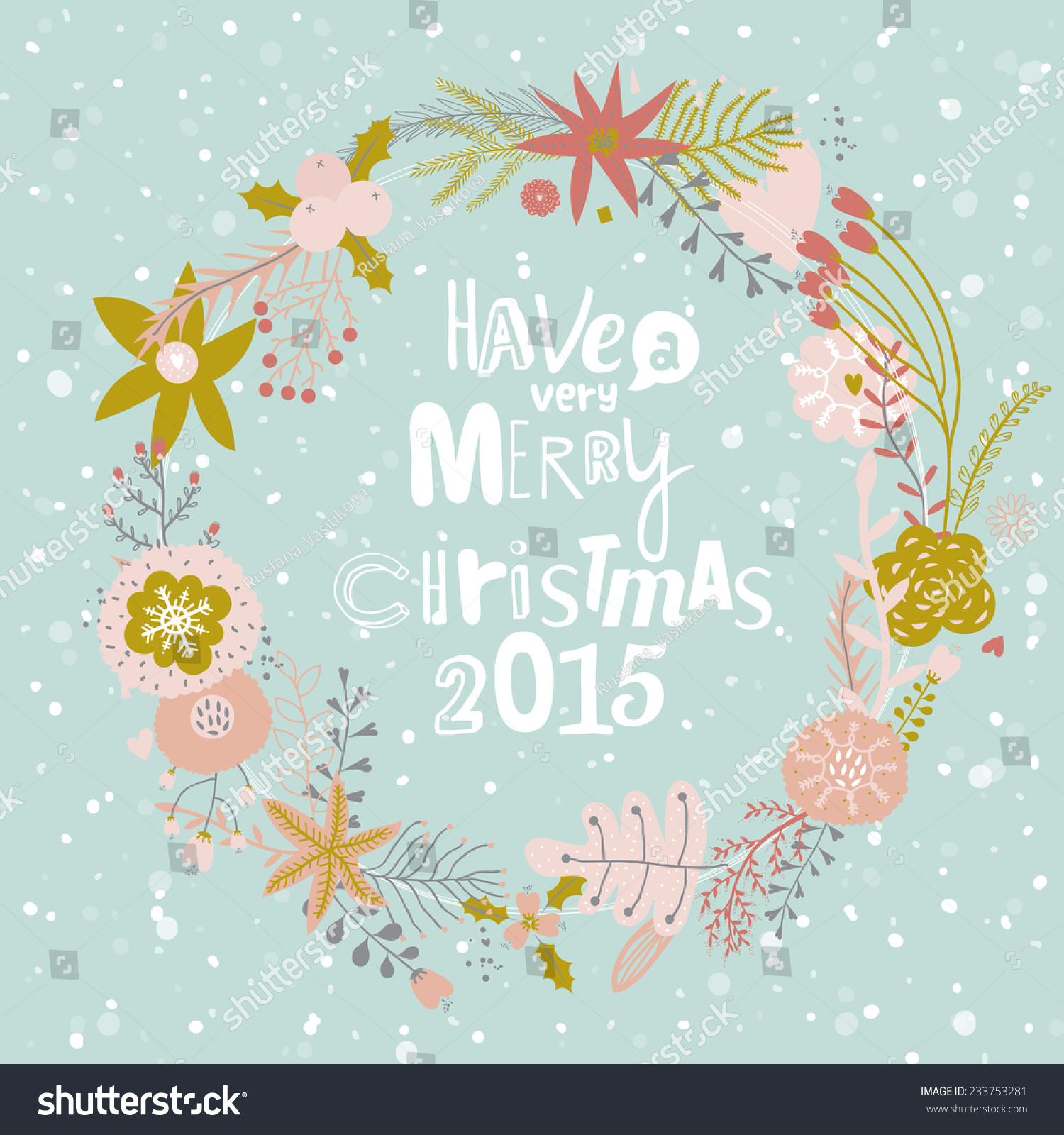 Vintage Merry Christmas And Happy New Year Calligraphic And Typographic Background Greeting stylish illustration of