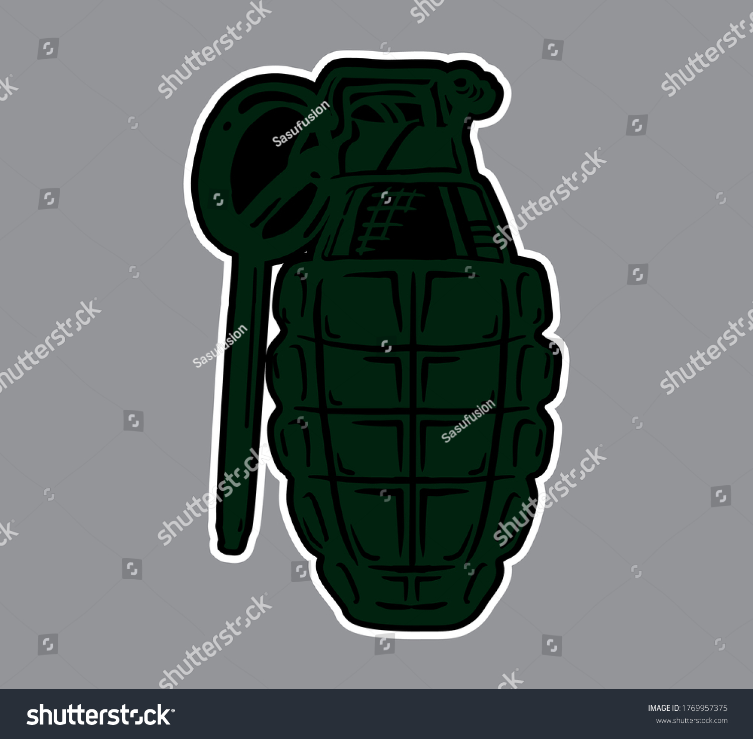 Vintage Military Hand Grenade Vector Illustration Stock Vector (Royalty ...