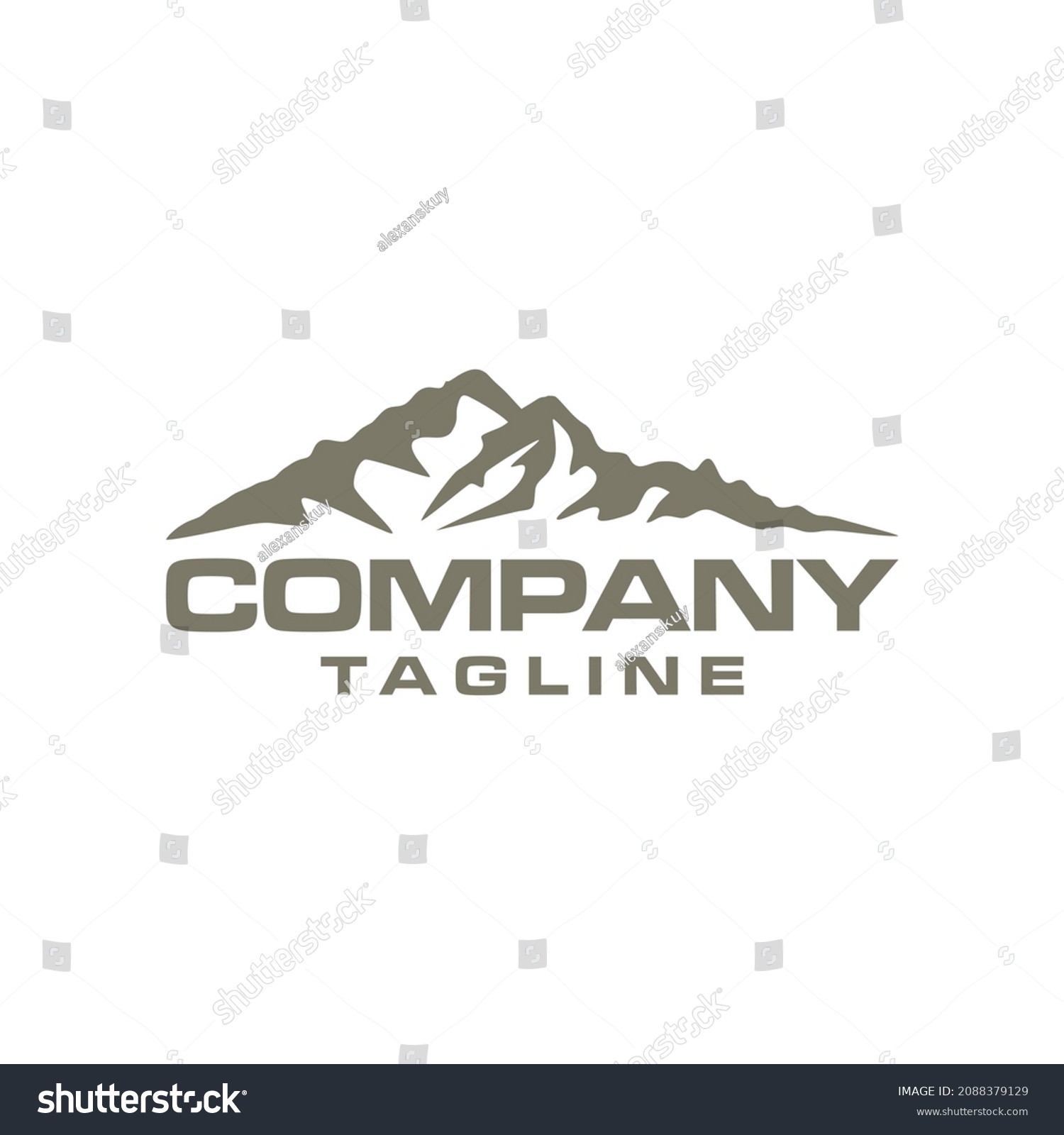 Vintage Minimal Mountain Logo Design Stock Vector (Royalty Free ...