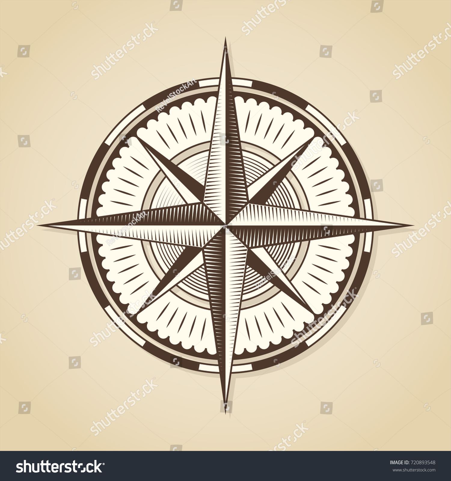 Vintage Old Antique Nautical Compass Rose Stock Vector Royalty Free 720893548 4998