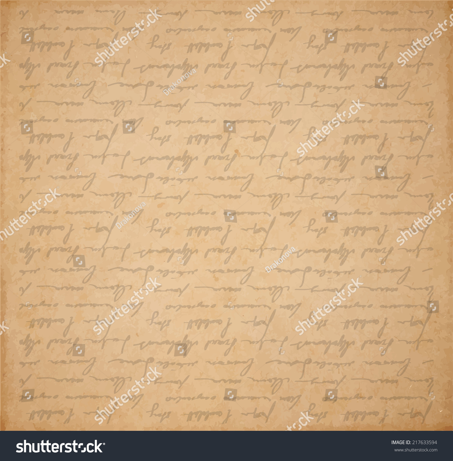 Vintage Old Paper Texture Handwriting Letter Stock Vector