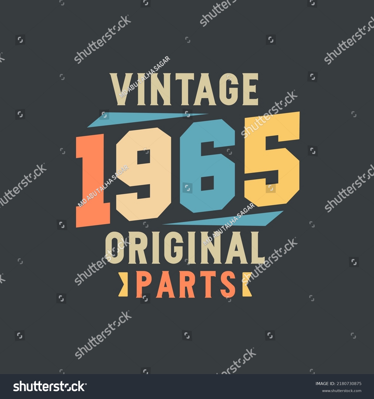 SVG of Vintage 1965 Original Parts. 1965 Vintage Retro Birthday svg